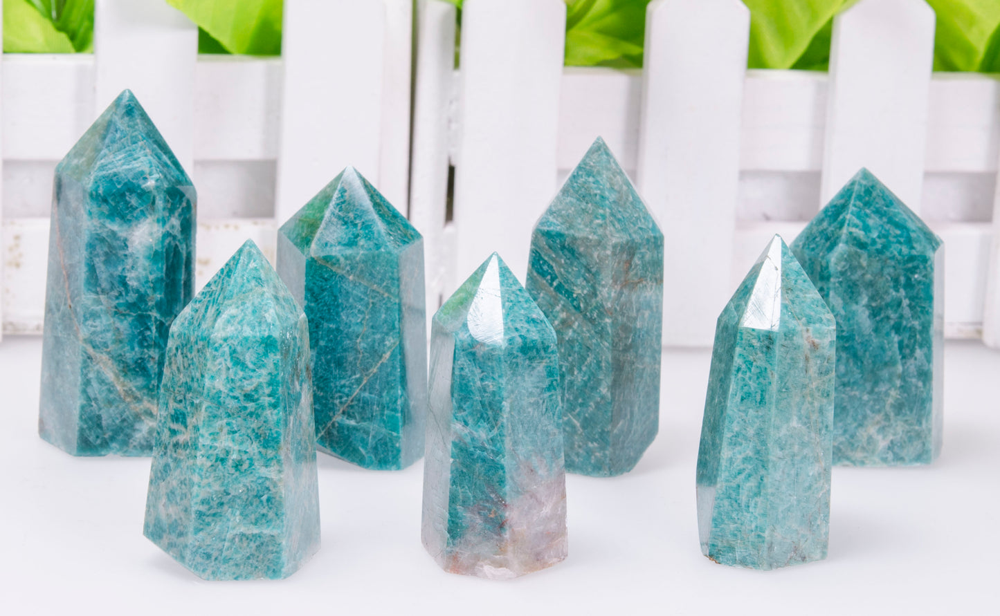 Amazonite Quartz Crystal Point Towers