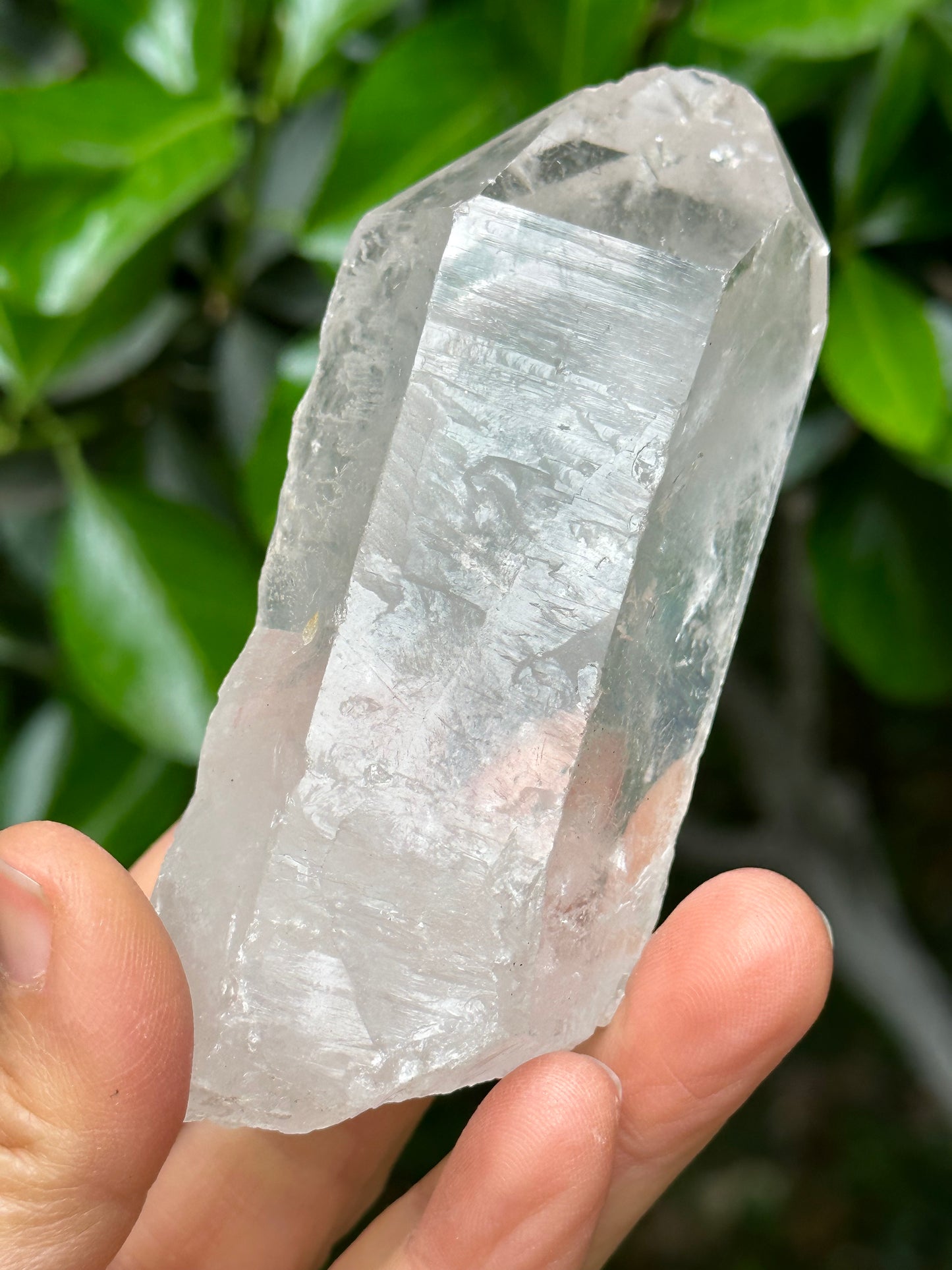 Rare Clear Himalayan Record-keeper Rainbow Quartz Crystal-Smooth Luster/Twins Energy Crystal/Reiki/Healing Crystal/Meditation-217g
