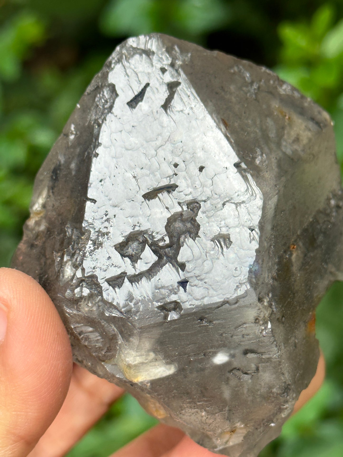 Raw Enhydro Quartz Record-keeper Quartz Nirvana Skeletal Crystal Point with Moving Water Bubble Included/Yungui Quartz-77*67*59 mm 270g