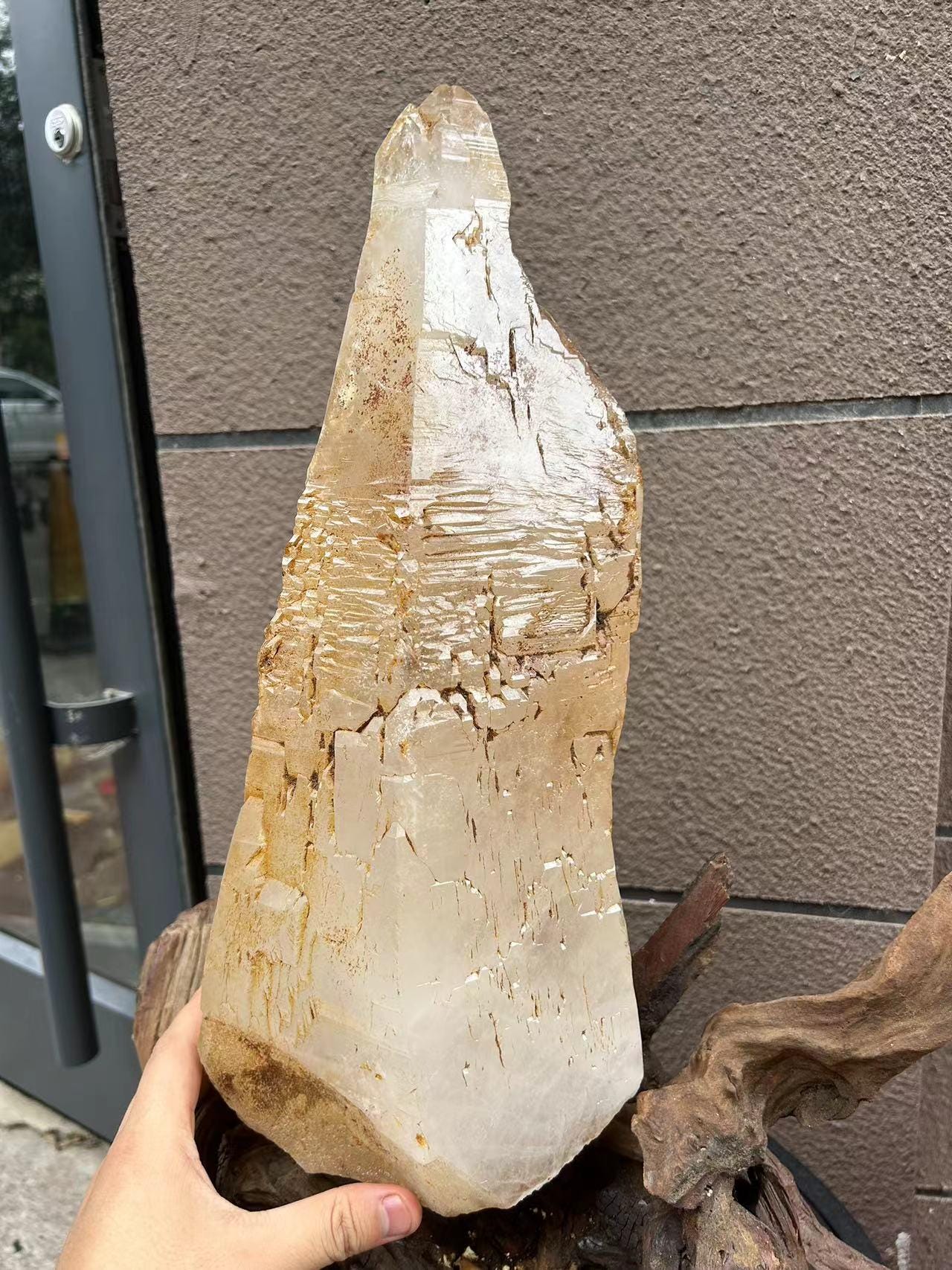 23 lbs Huge Laser Quartz Crystal Wand/Golden Himalayan Energy Crystal/Reiki/Healing/Meditation/Crystal Collection/Crystal Specimen-10.35 kg