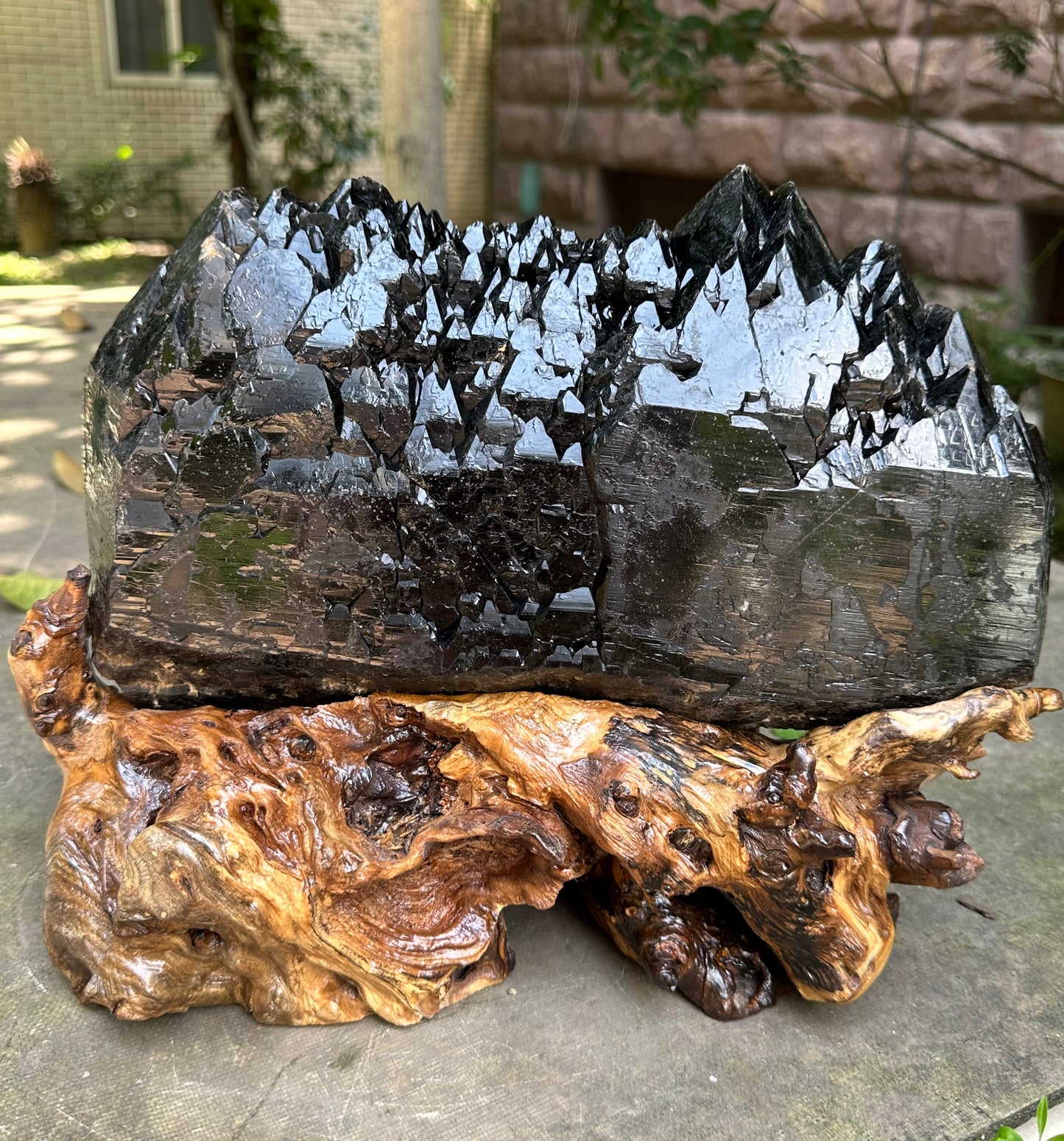 16.8 lbs Rare Huge Black Record-keeper Castle Quartz Crystal/Mountain Crystal/Natural Rough Quartz Point/Healing Crystal and Stone-7560g