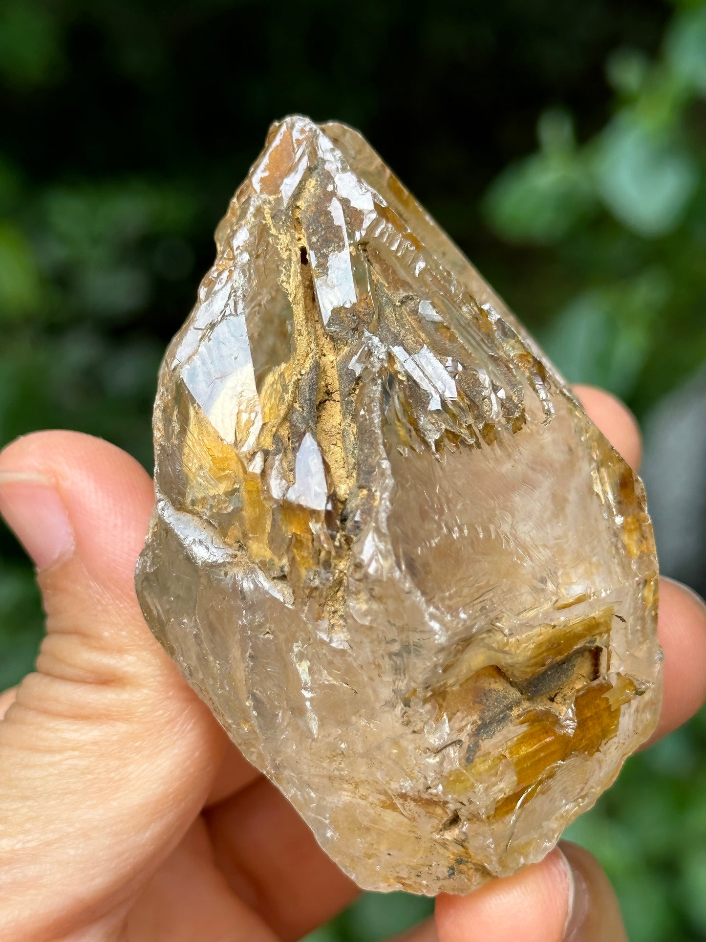 Clear Skeletal Fenster Quartz Rainbow Himalayan Crystal Point/Energy Quartz-63*55*43 mm 142 g