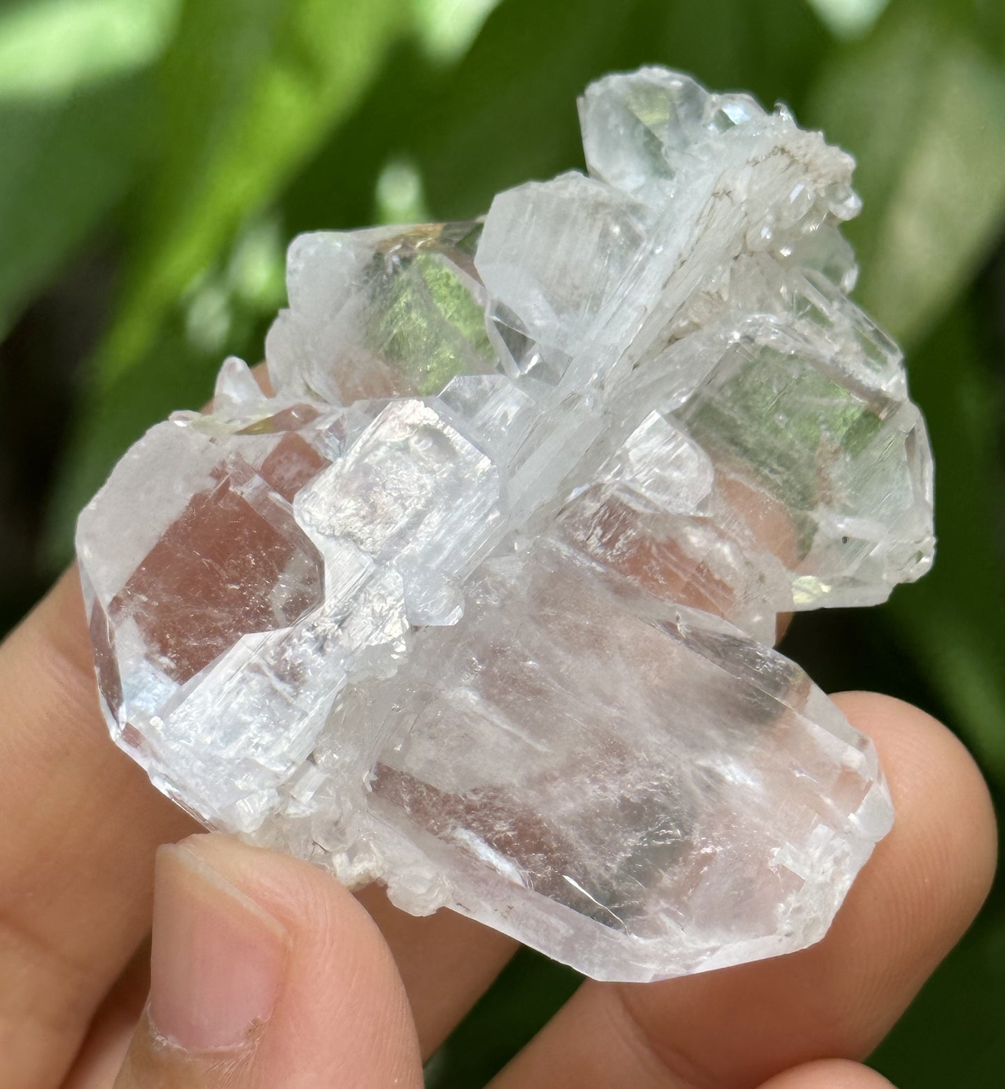 Clear Double Terminated Faden Tabular Quartz Crystal Cluster