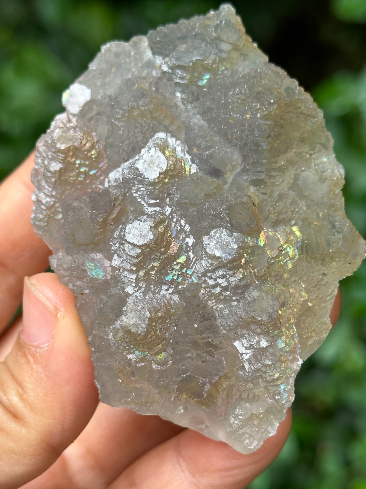 Rare Rainbow Fluorite Crystal Cluster,YGX Fluorite Specimen,Mineral Collection,Raw Pyramid Fluorite