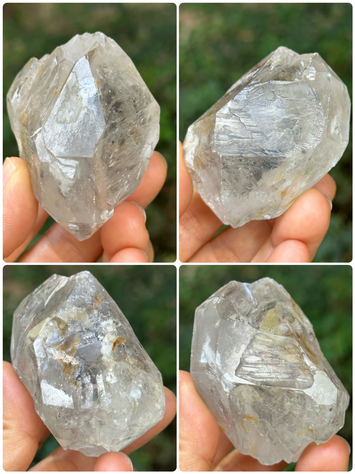 Rare Double Terminated Enhydro Quartz Crystal-Moving Liquid Water & Carbon Bubbles Including/YunGui Crystal Quartz inclusions-112 g