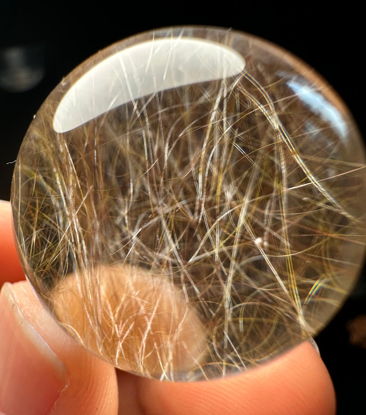 1.1” Natural 100%  Clear Shining Golden Rutile Crystal Sphere/Rutilated Healing and Meditation quartz ball/Special gift/love 28 mm 33 g