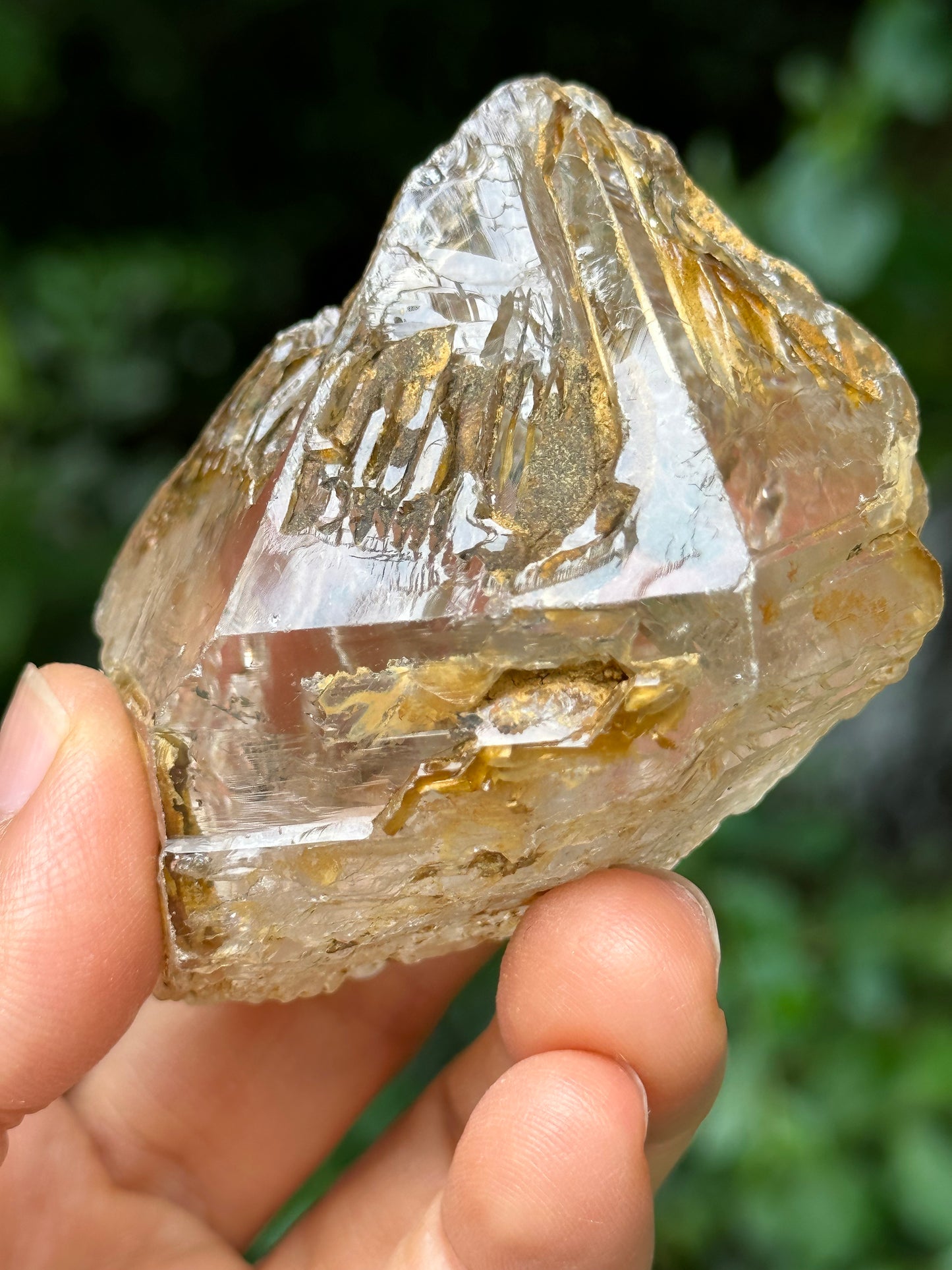 Clear Skeletal Fenster Quartz Rainbow Himalayan Crystal Point/Energy Quartz-63*55*43 mm 142 g