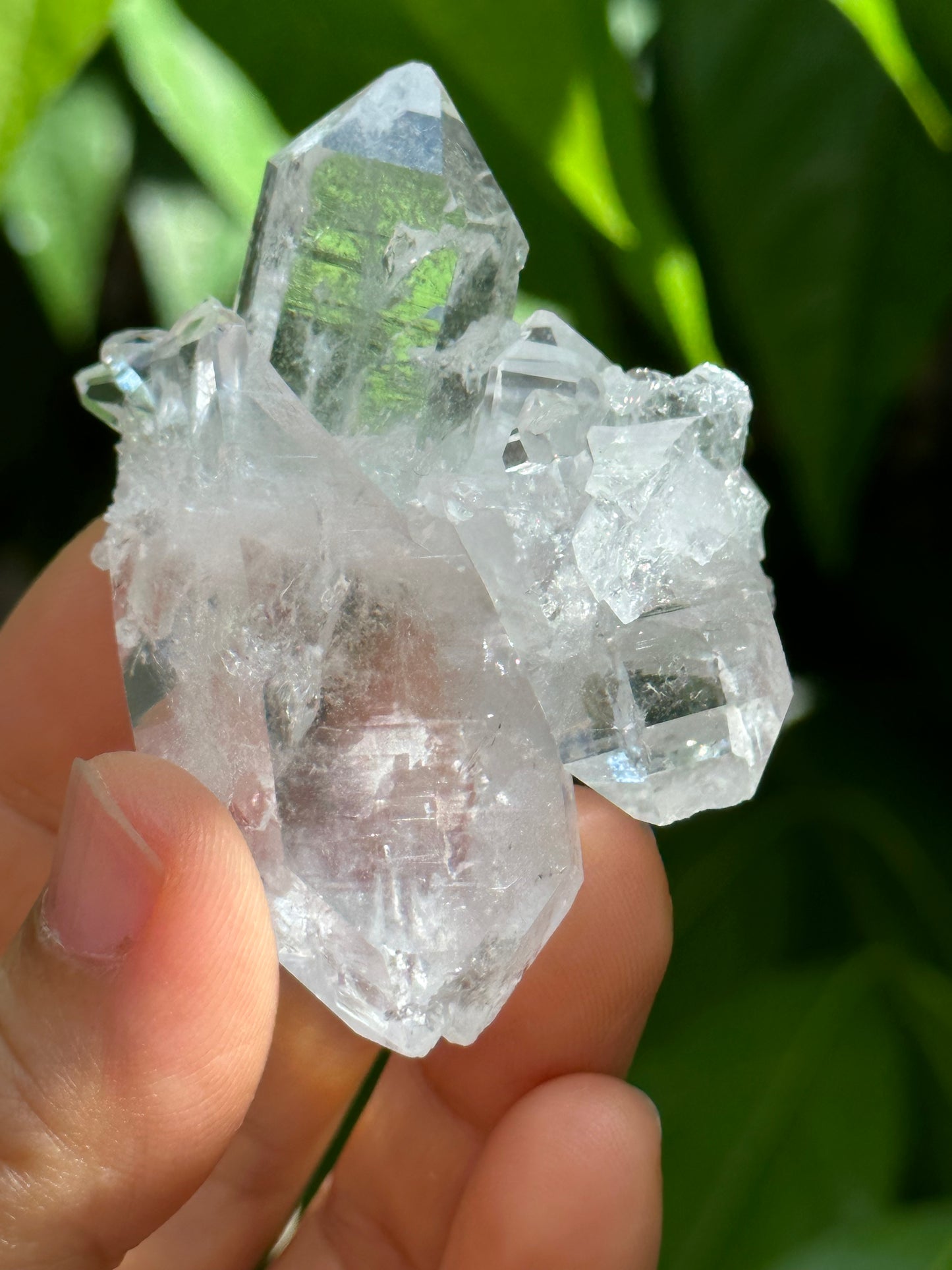 Himalayan Clear Faden Quartz Tabular Crystal Cluster