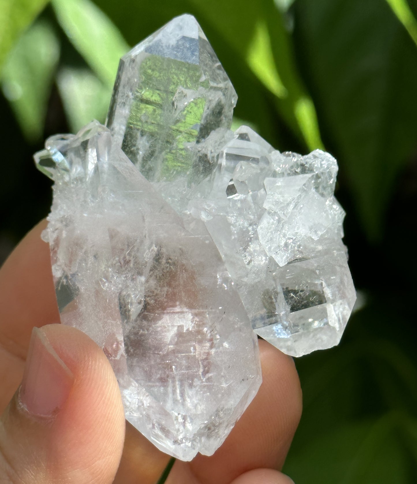 Himalayan Clear Faden Quartz Tabular Crystal Cluster