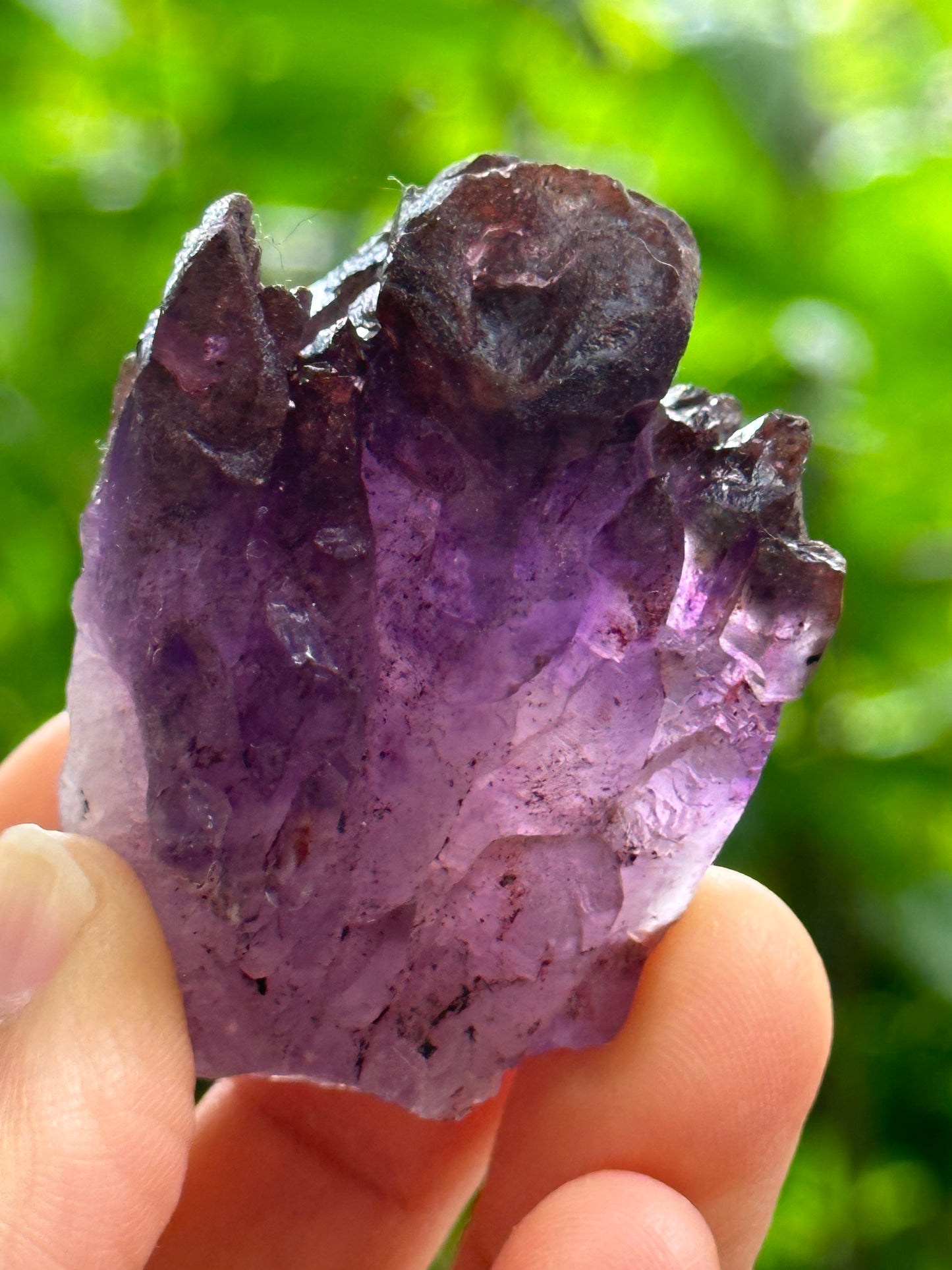 Rare Castle Super 7 Amethyst Quartz Scepter Crystal Cluster Point/Red Lepidocrocite Inclusion Mica Harlequin-crystal healing-54*38*29 mm 63g