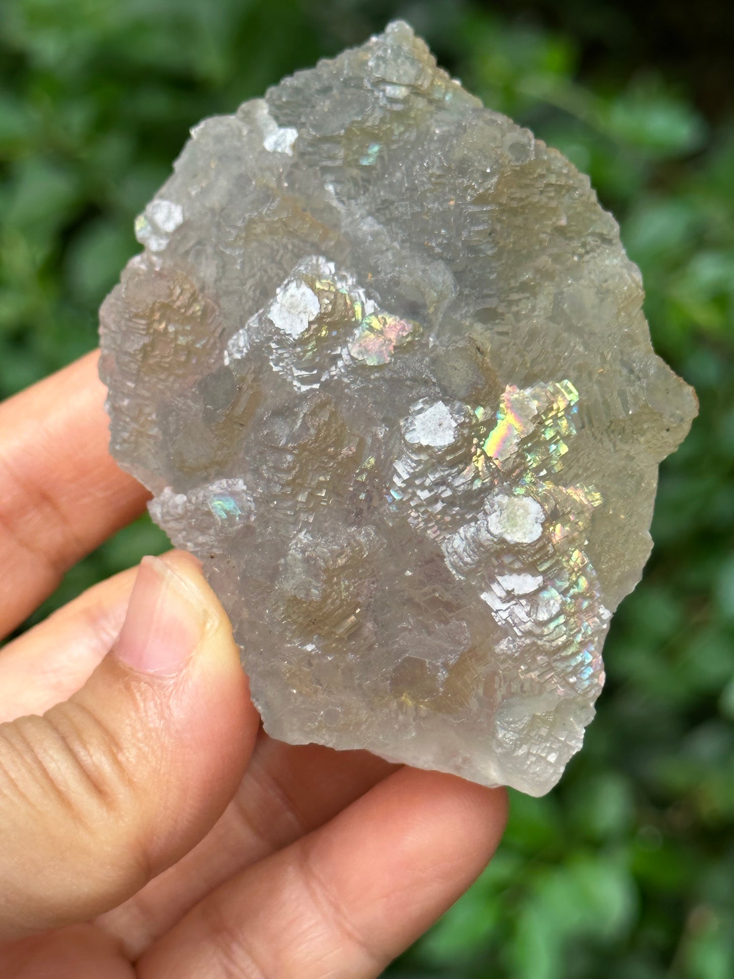 Rare Rainbow Fluorite Crystal Cluster,YGX Fluorite Specimen,Mineral Collection,Raw Pyramid Fluorite