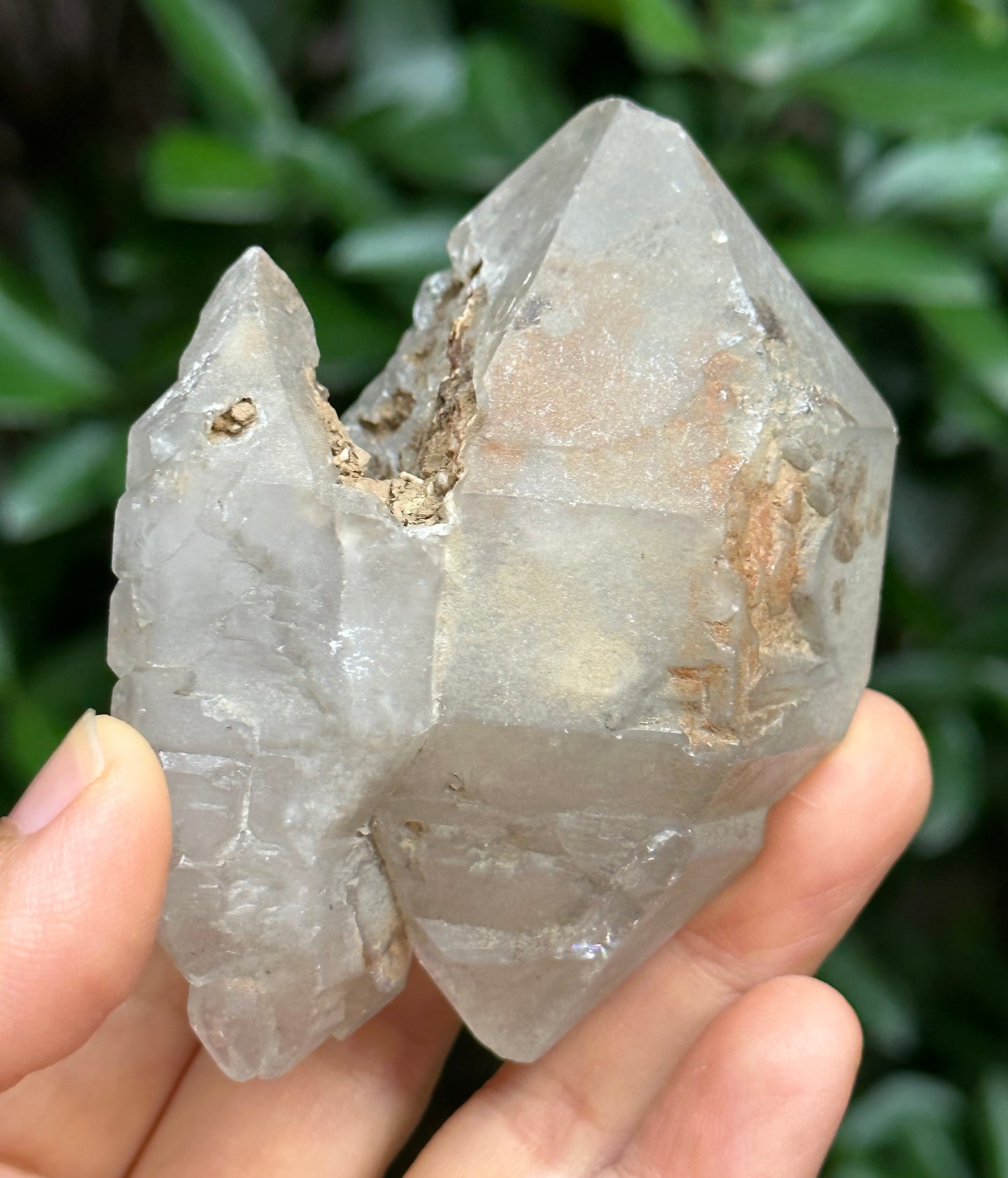 Natural Elestial Double Termintaed Tantric Twins Quartz Crystal Point/Yungui Quartz Crystal/Special gift/Soulmate Meditation Stone-176 g