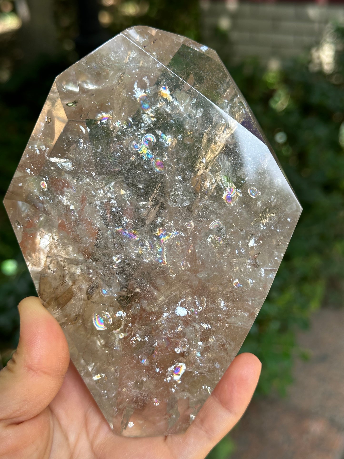 Rainbow Satyaloka Clear Azeztulite Smokey Quartz Crystal Chunk-Polished Himalayan Quartz/Special gift/Meditation Stone/Synergy 12 Stone-620g