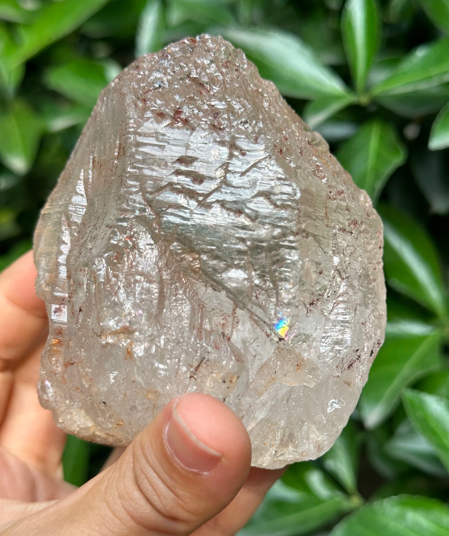 Rare Record-keeper Himalayan Nirvana Crystal/Ice Clear Quartz Point/Self-healed Quartz Crystal from Tibet-89*69*59 mm  456 g