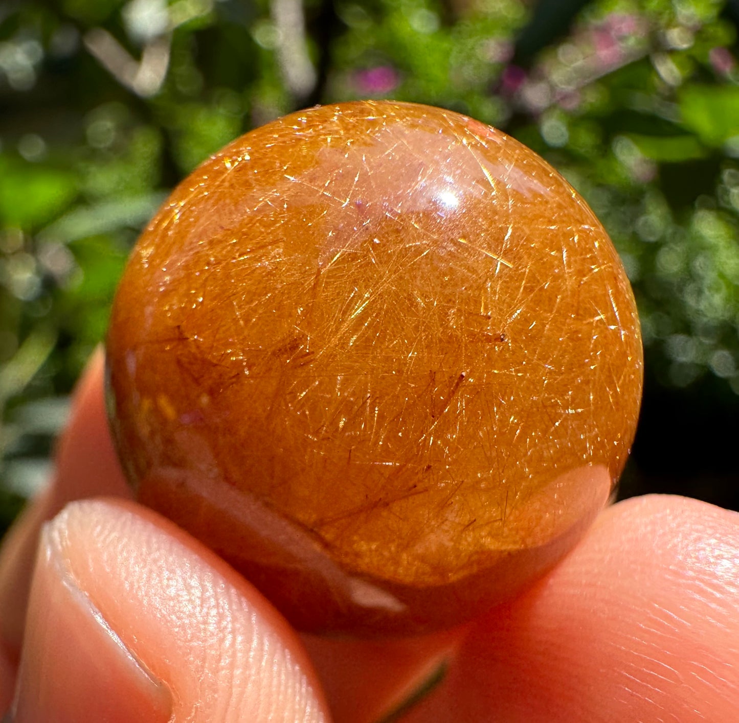 Shining Clear Golden Rutilated Quartz Sphere/Rutile Quartz sphere/Multi-inclusions Gold Needles included Crystal Ball/Special gift-23 mm