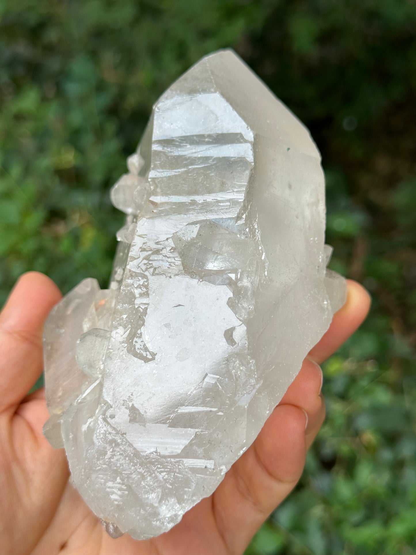 Rare Natural Himalayan Double Terminated Record-keeper Quartz Penetrator Crystal Ice Clear Crystal Quartz Point -140*80*72 mm 731 g