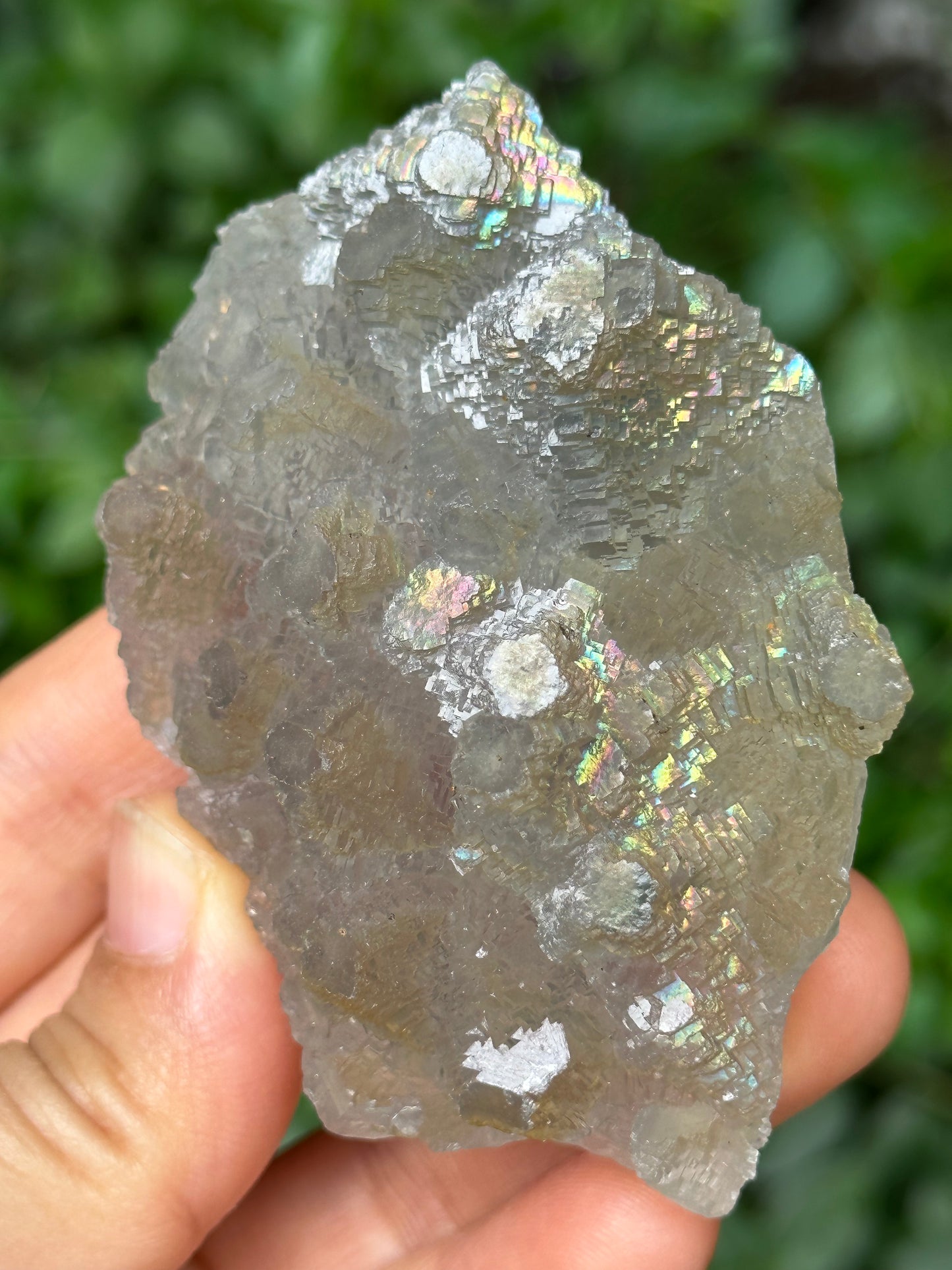 Rare Rainbow Fluorite Crystal Cluster,YGX Fluorite Specimen,Mineral Collection,Raw Pyramid Fluorite