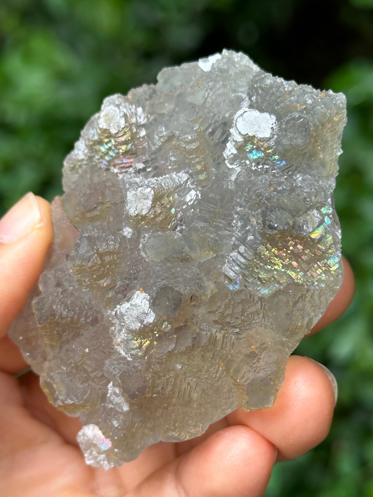 Rare Rainbow Fluorite Crystal Cluster,YGX Fluorite Specimen,Mineral Collection,Raw Pyramid Fluorite