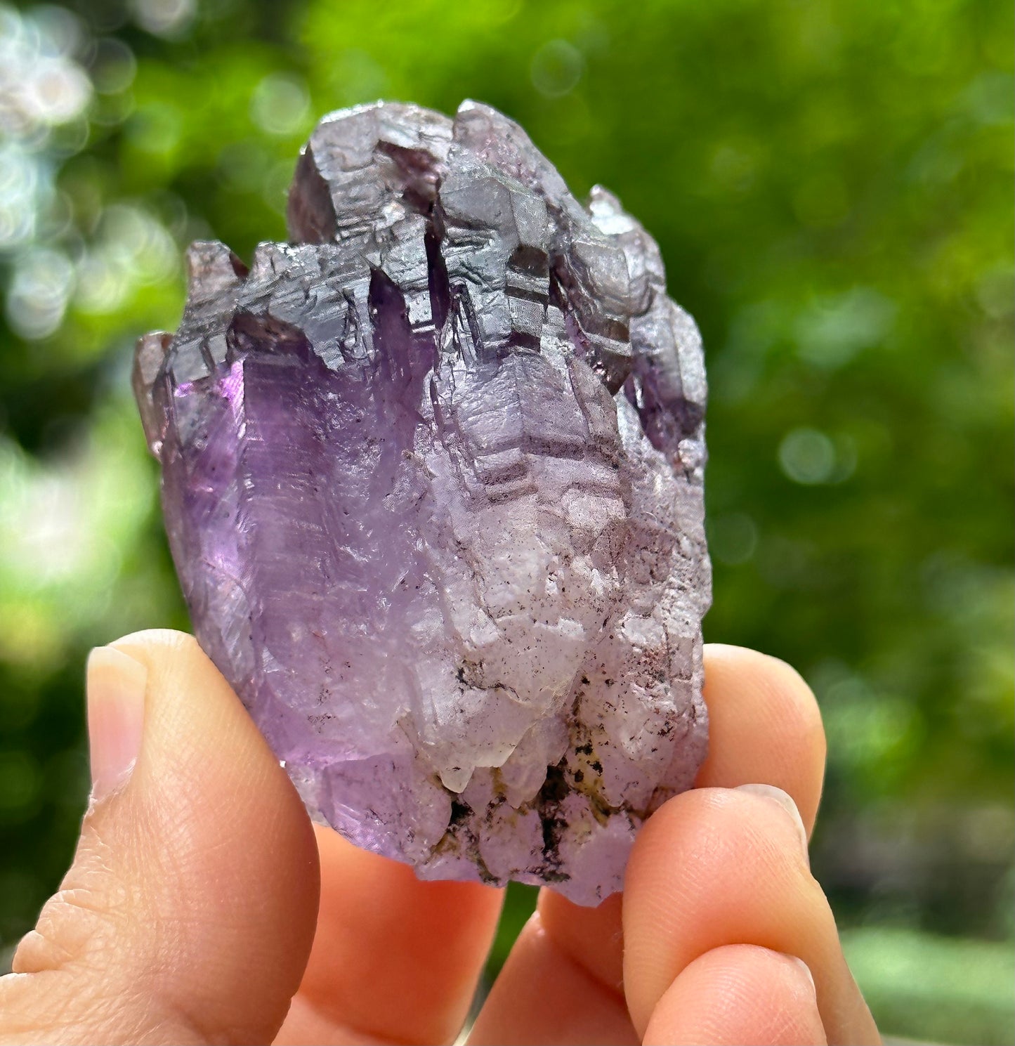 Rare Castle Super 7 Amethyst Quartz Scepter Crystal Cluster Point/Red Lepidocrocite Inclusion Mica Harlequin-crystal healing-54*38*29 mm 63g