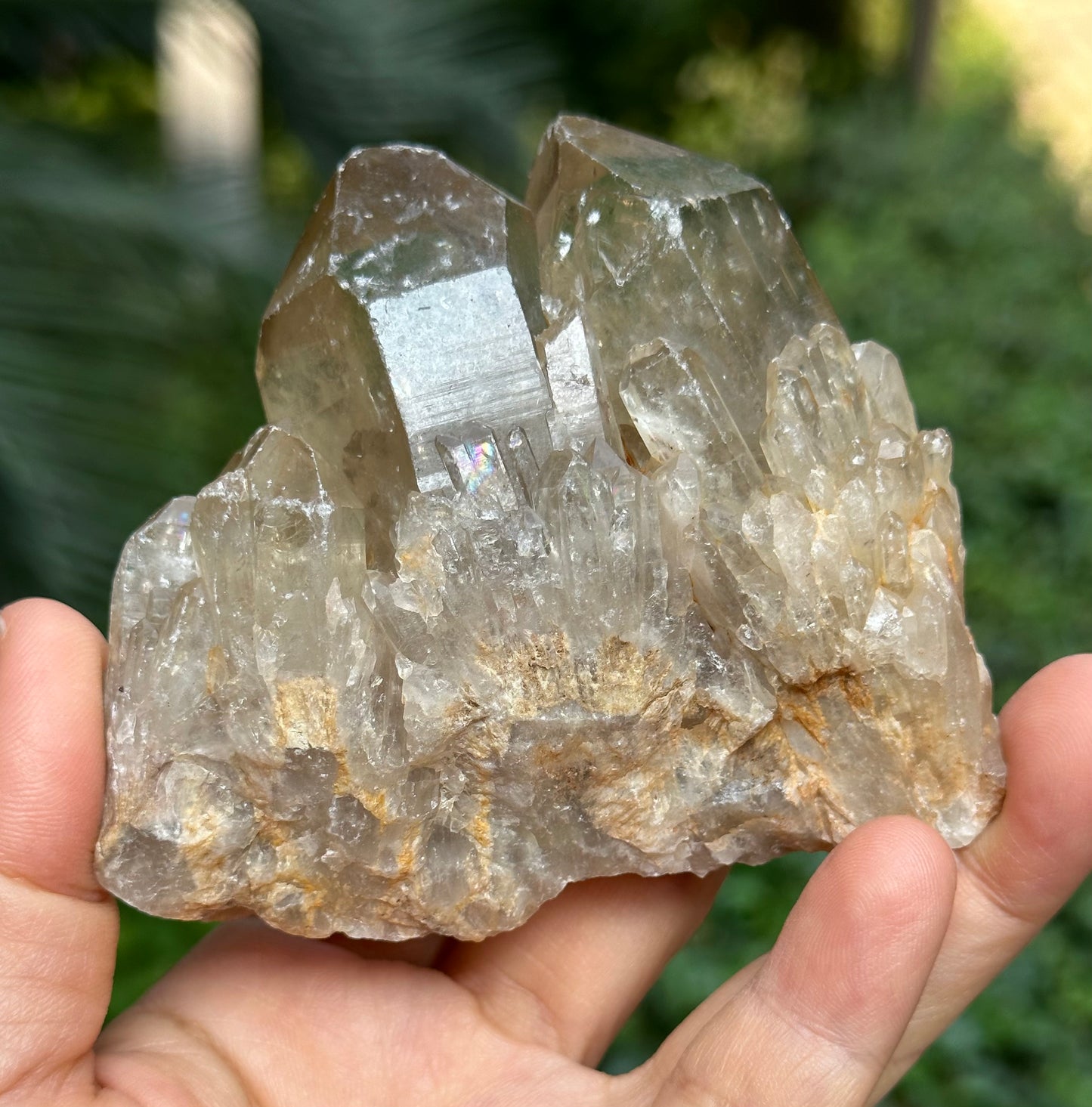 Tantric Twin Castle Citrine  Quartz Crystal Point/Citrine Abundance Crystal Tower/Soulmate Twin Quartz Crystal-84*80*40 mm 264 g