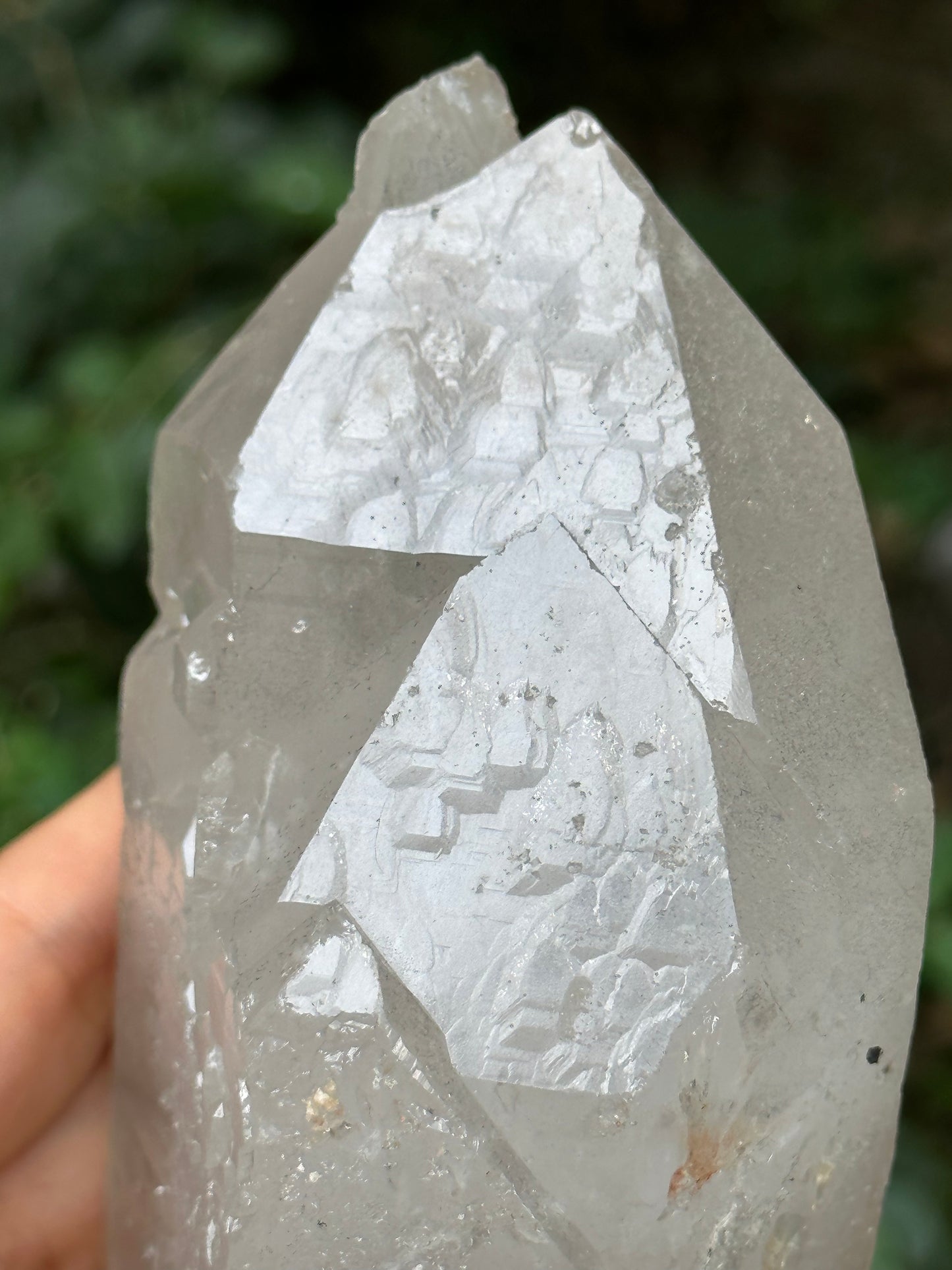 Rare Natural Himalayan Double Terminated Record-keeper Quartz Crystal Ice Clear Crystal Quartz Point -178*85*47 mm 1007 g