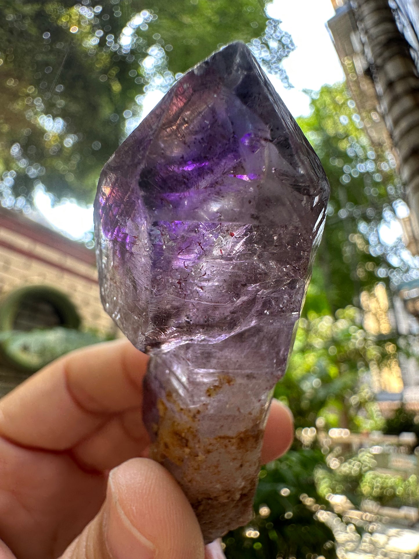 Rare Double Terminated Clear Super 7 Amethyst Quartz Scepter Crystal Point/Specimen/Super energy Healing Crystals/Reiki-91*25*21 mm 68 g