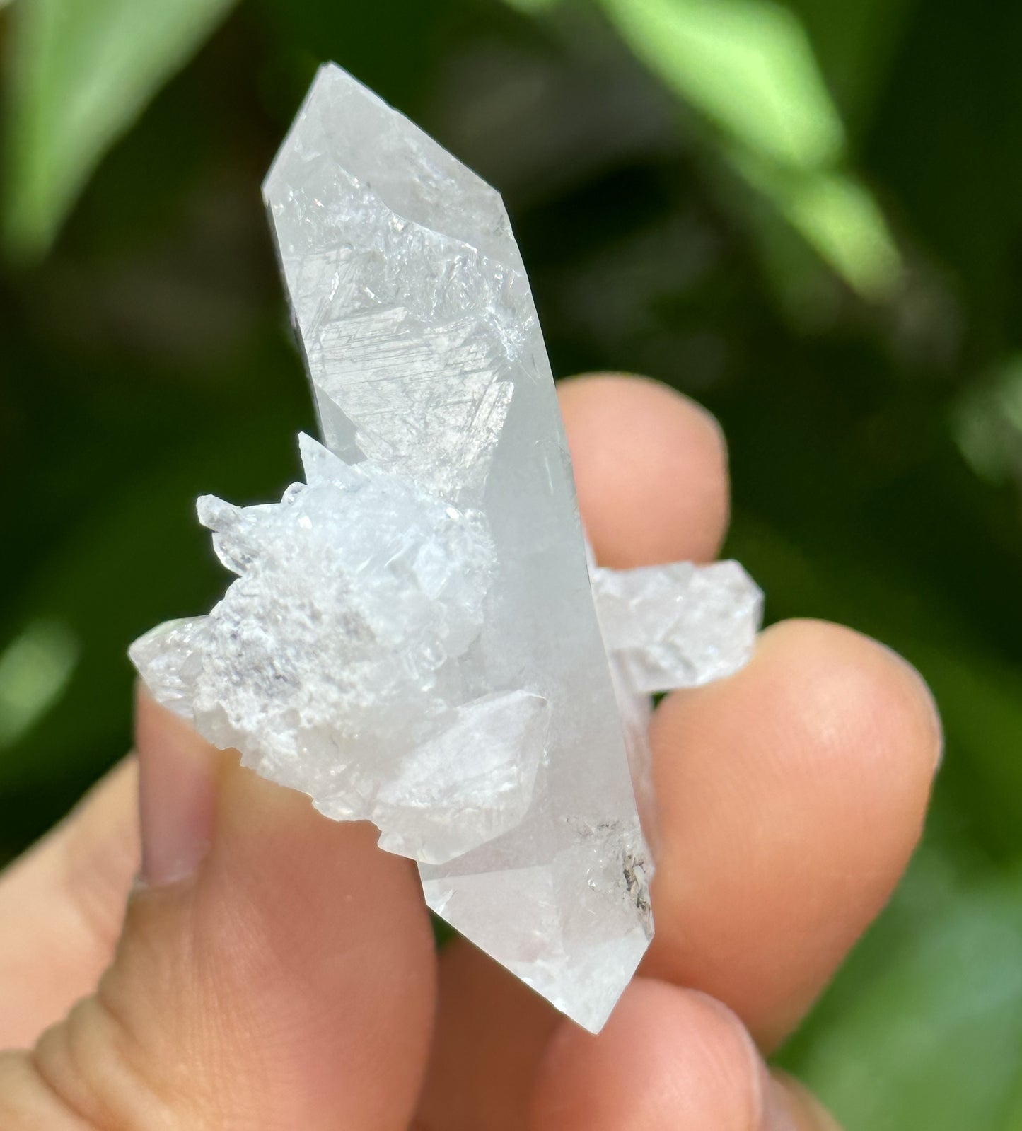 Clear Faden Quartz Tabular Crystal Cluster