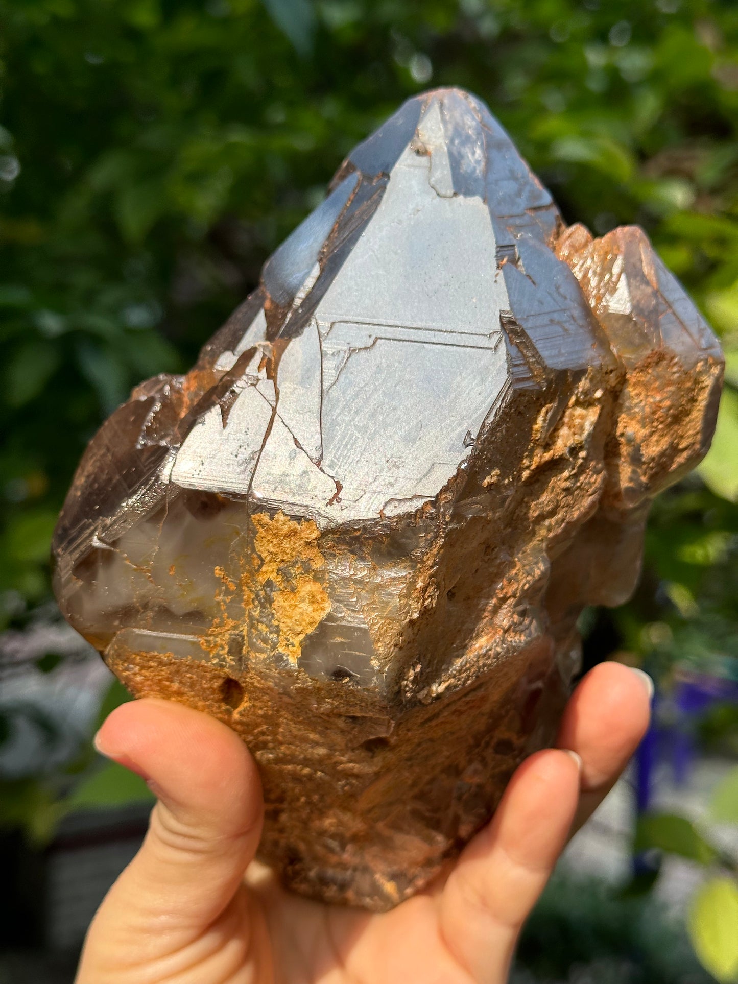 2 lbs Best Growth Interference Smokey Crystal Quartz Point Crystal Specimen/Meditation Stone