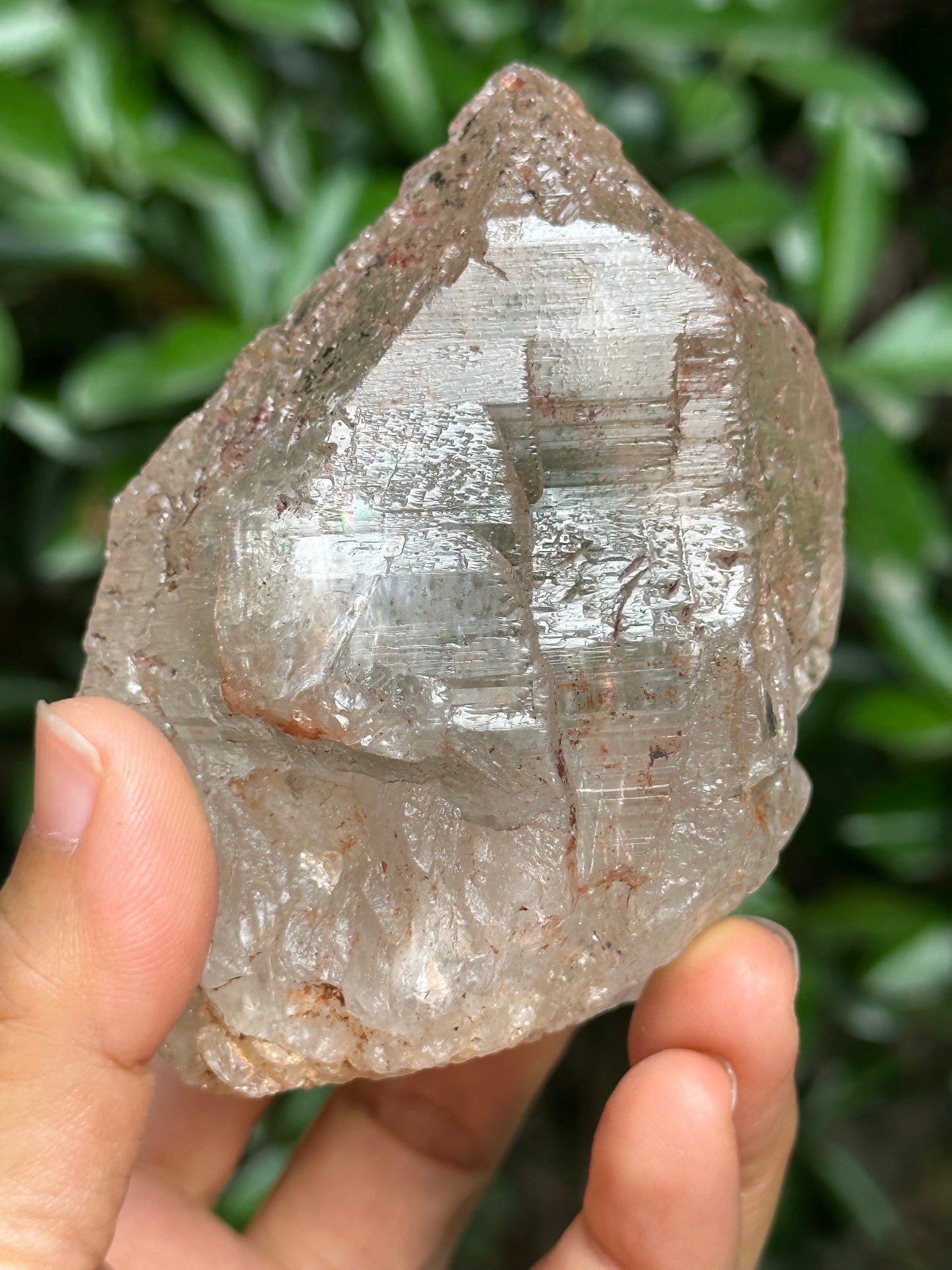 Rare Record-keeper Himalayan Nirvana Crystal/Ice Clear Quartz Point/Self-healed Quartz Crystal from Tibet-89*69*59 mm  456 g