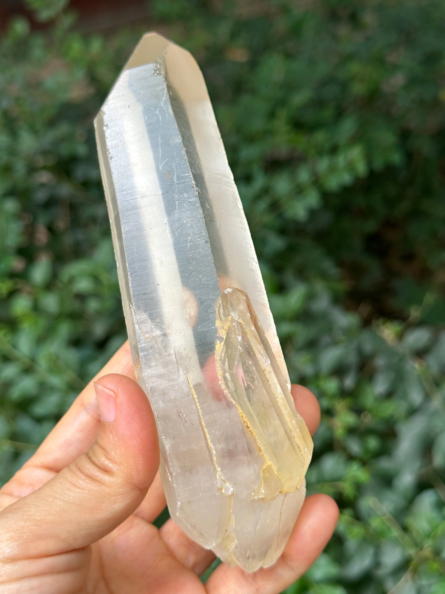 290 g Clear Double Terminated Quartz Crystal Point with Floating Crystals