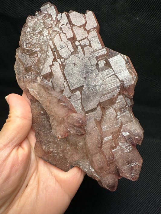 Rare Double Terminated Elestial Strawberry Quartz Flat Amethyst Quartz Crystal grow with Mica