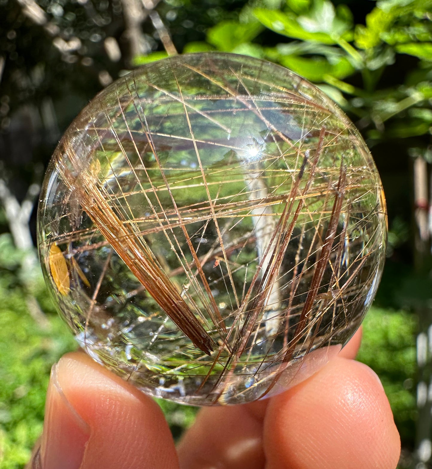 1.4”Rare Clear Golden Rutiled Crystal Quartz Sphere/Gold Rutilated/Rutilated Crystal Ball/Rutilated Quartz-36mm