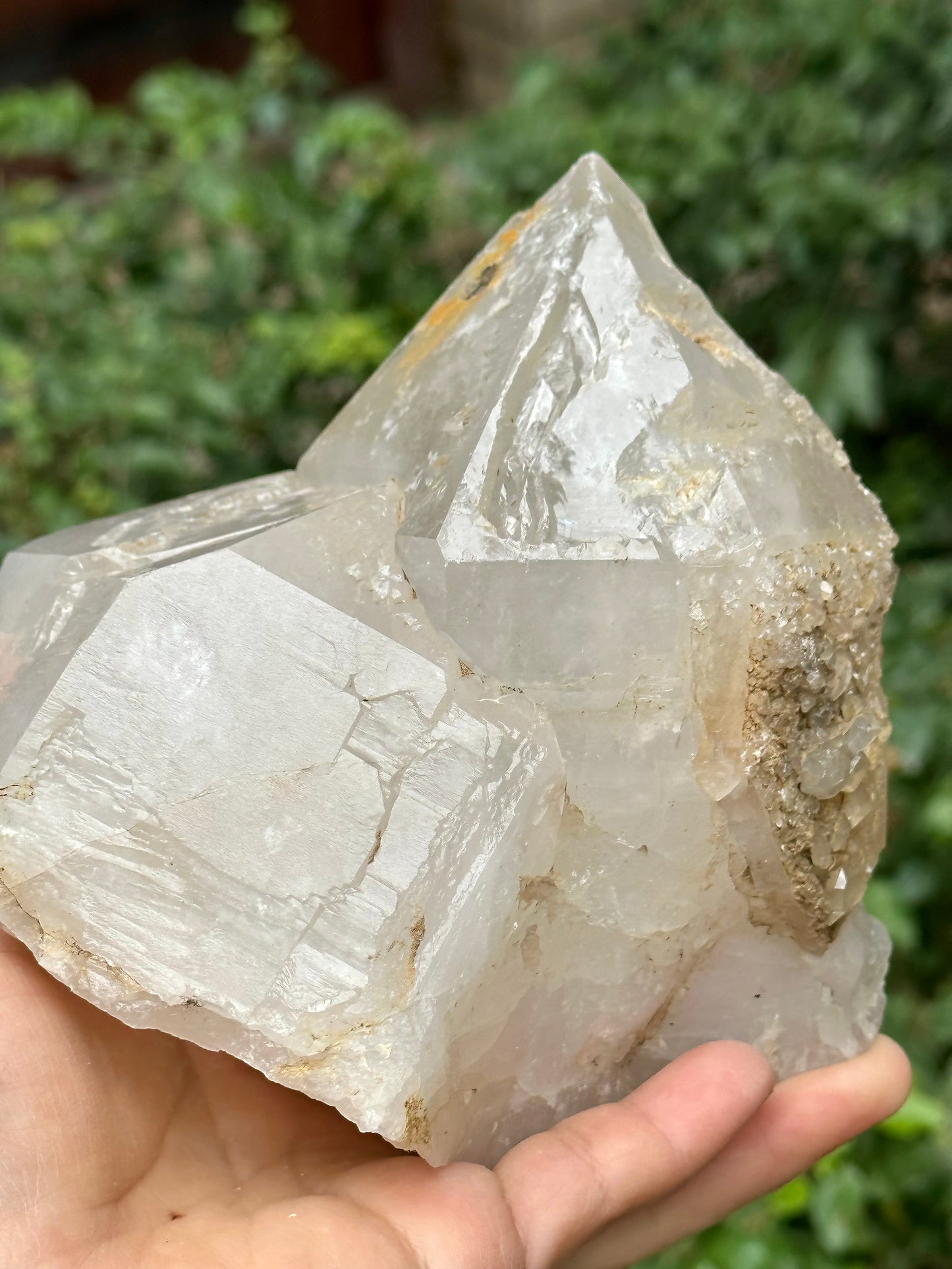 3.37 lbs Himalayan Rainbow Skeletal Fenster Quartz Crystal Point/Bridge Crystal/Penetrator Crystal-1520 g  140*128 mm