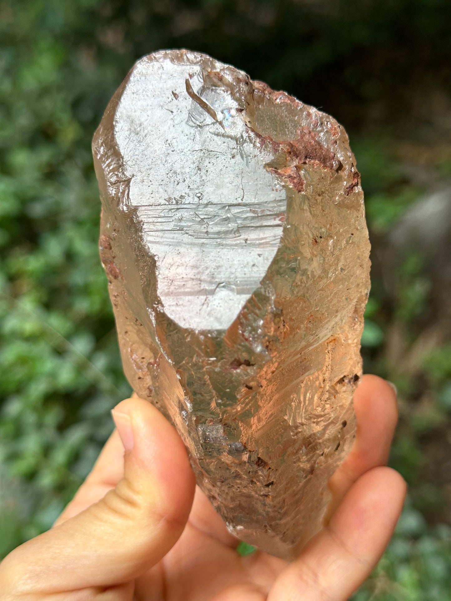 Rare Double Terminated Himalayan Nirvana Quartz Crystal/Ice Clear Rainbow Quartz Point/Self-healed Quartz from Tibet-122*58*50 mm 422 g