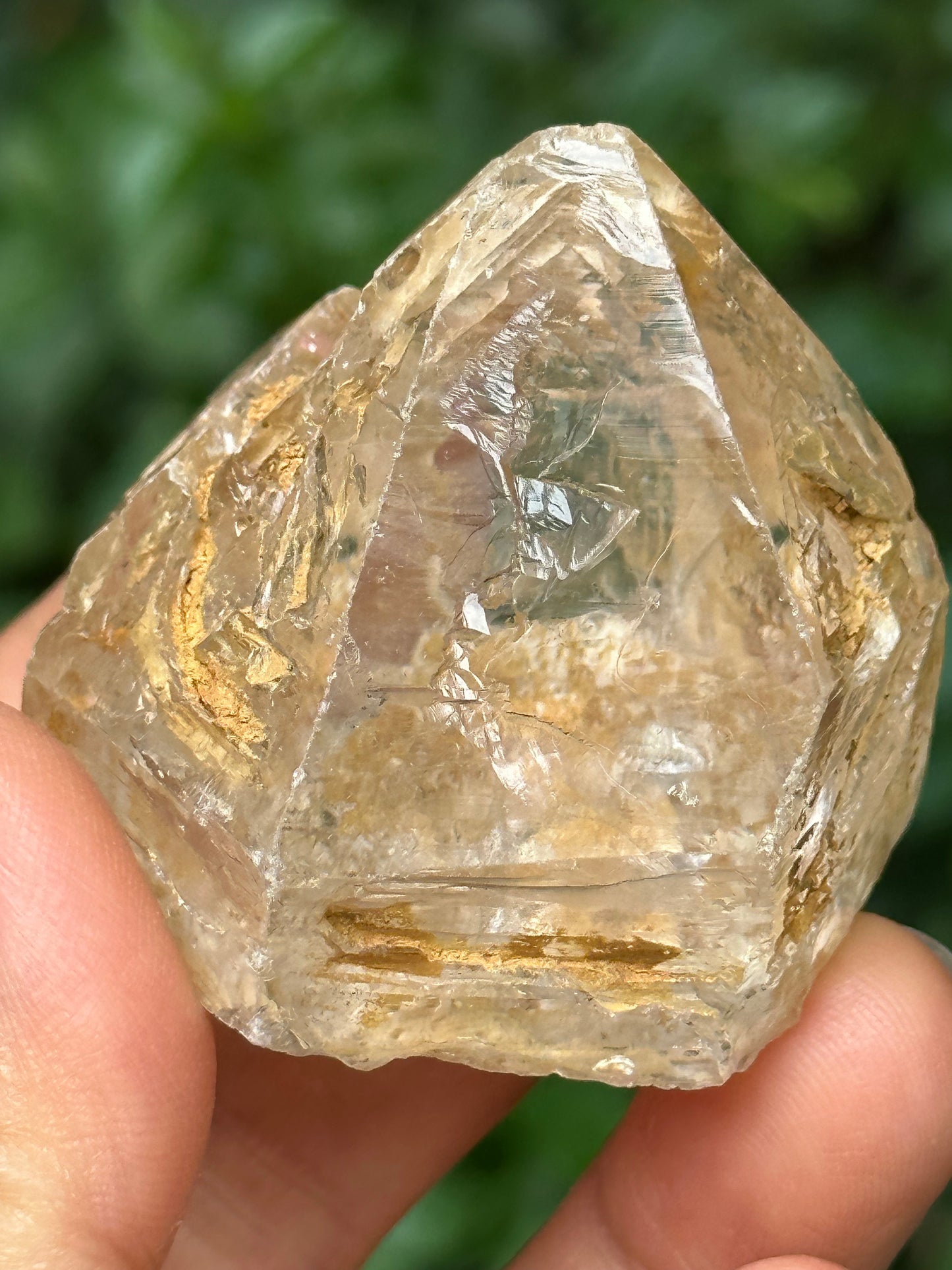 Clear Golden Skeletal Quartz Fenster Crystal Point/Rainbow Quartz/Energy Nirvana Quartz/Reiki/Meditation/Chakra/Zen-66 g