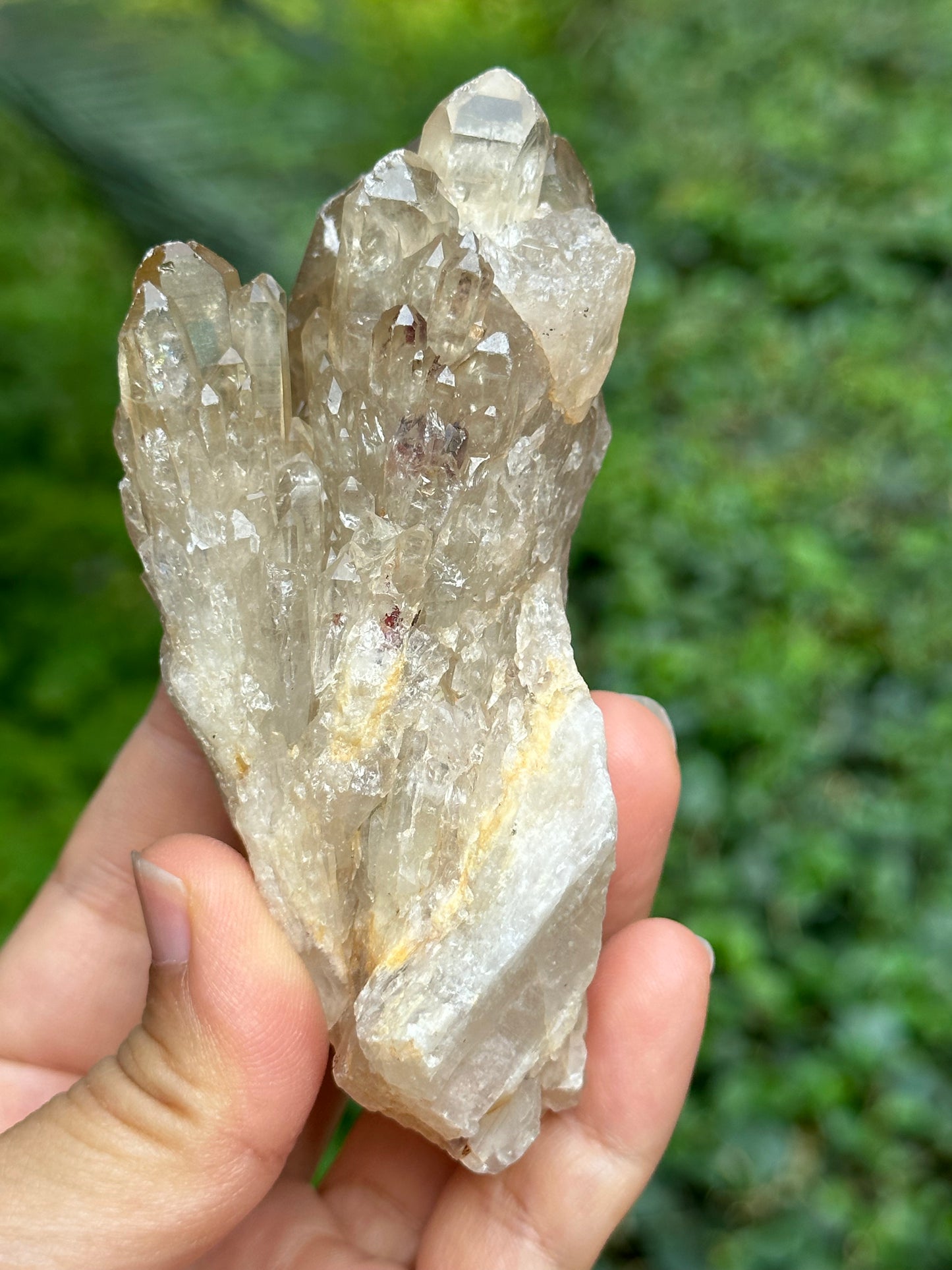 Natural Rainbow Castle Citrine  Quartz Crystal Cluster Point/Citrine Abundance Crystal Tower/Soulmate Twin Quartz Crystal-98*43*45 mm 215 g