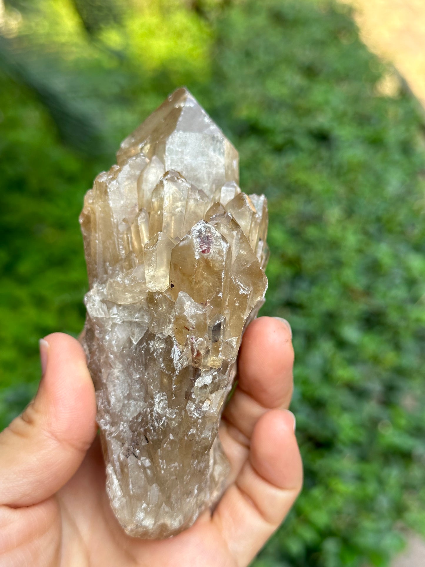 Natural Castle Citrine Quartz Crystal Cluster Point/Citrine Abundance Crystal Tower/Soulmate Twin Quartz Crystal-115*56*45 mm 279 g