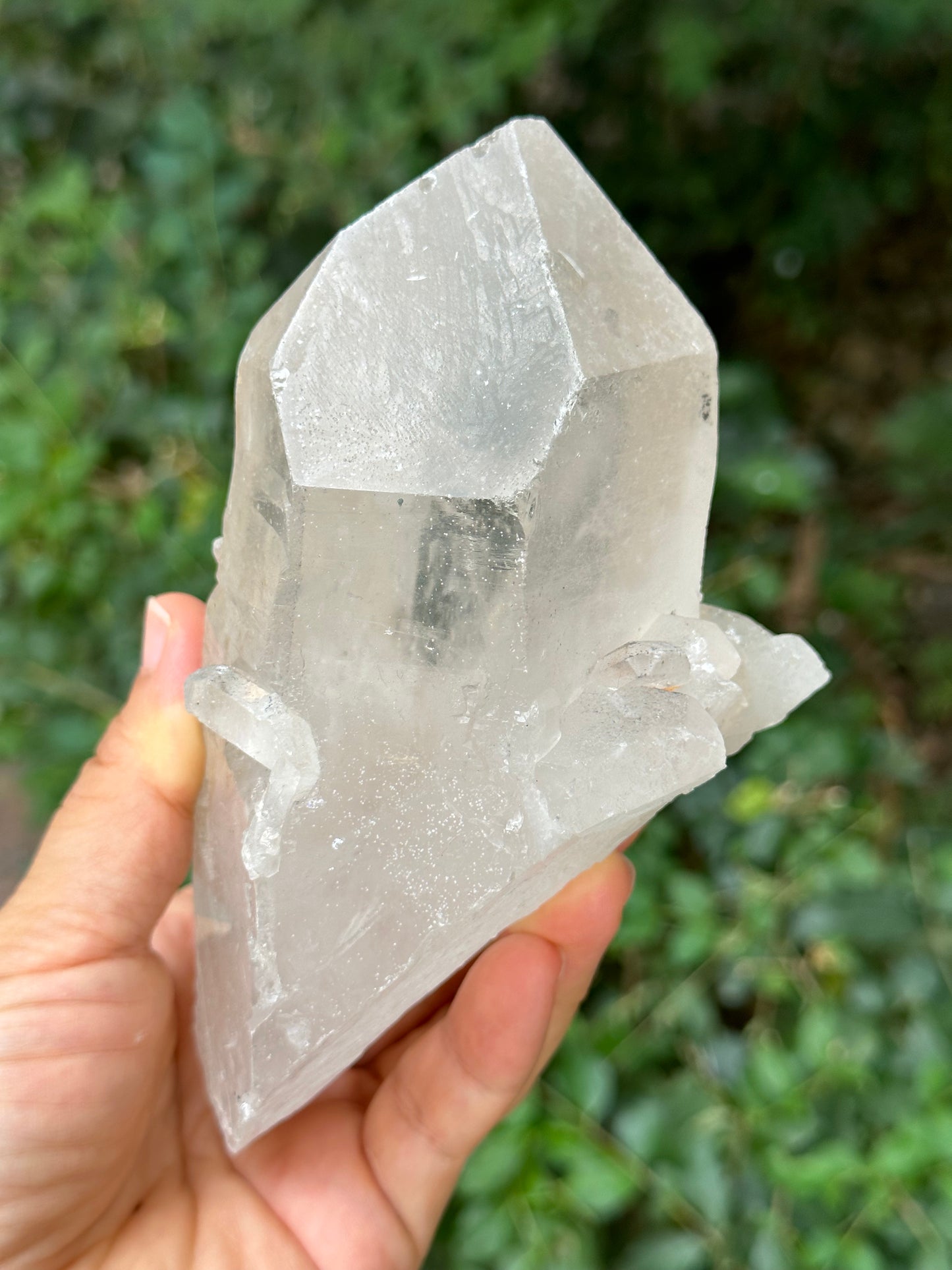 Rare Natural Himalayan Double Terminated Record-keeper Quartz Penetrator Crystal Ice Clear Crystal Quartz Point -140*80*72 mm 731 g