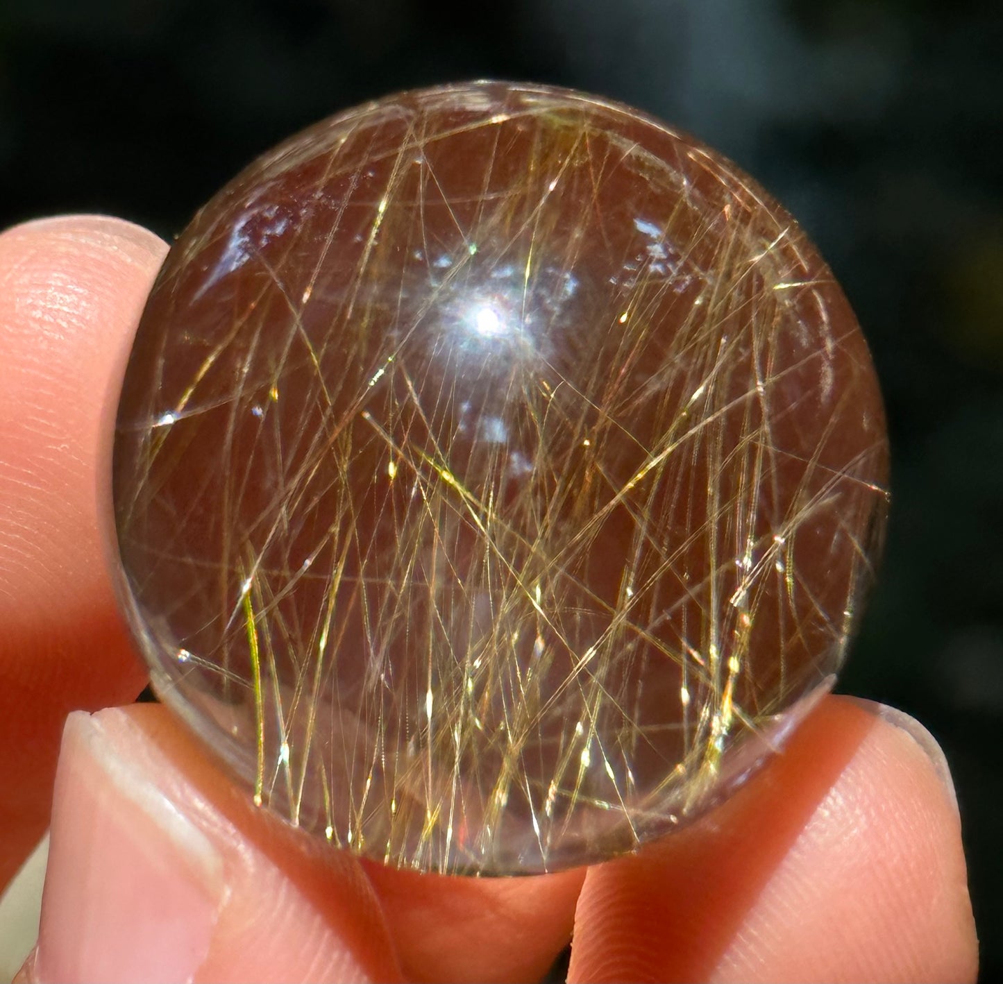 1.06” Natural 100%  Clear Golden Rutile Crystal Sphere/Rutilated Healing and Meditation quartz ball/Special gift/love 27mm 28 g