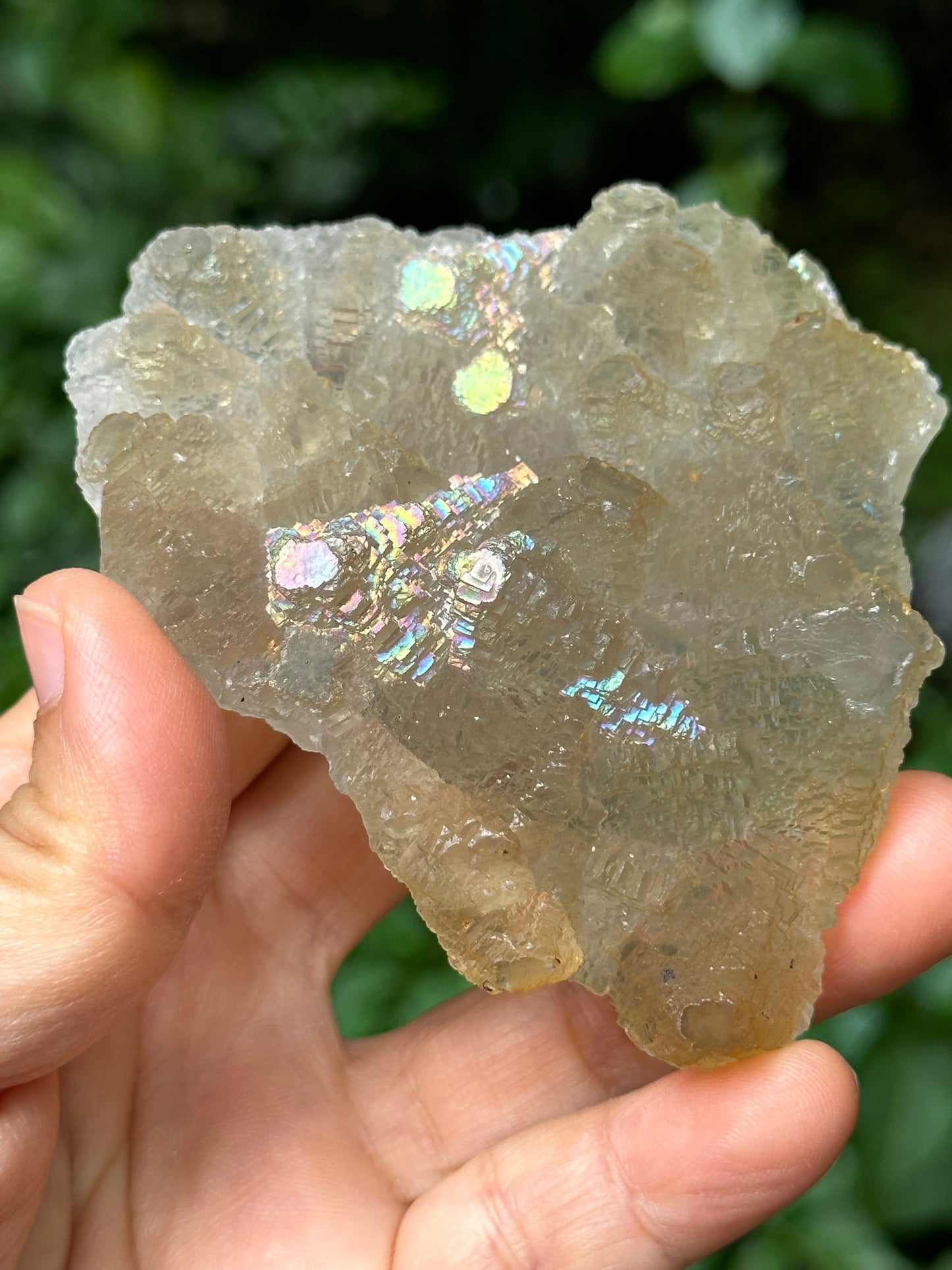 Rare Rainbow Fluorite Crystal Cluster,YGX Fluorite Specimen,Mineral Collection,Raw Pyramid Fluorite