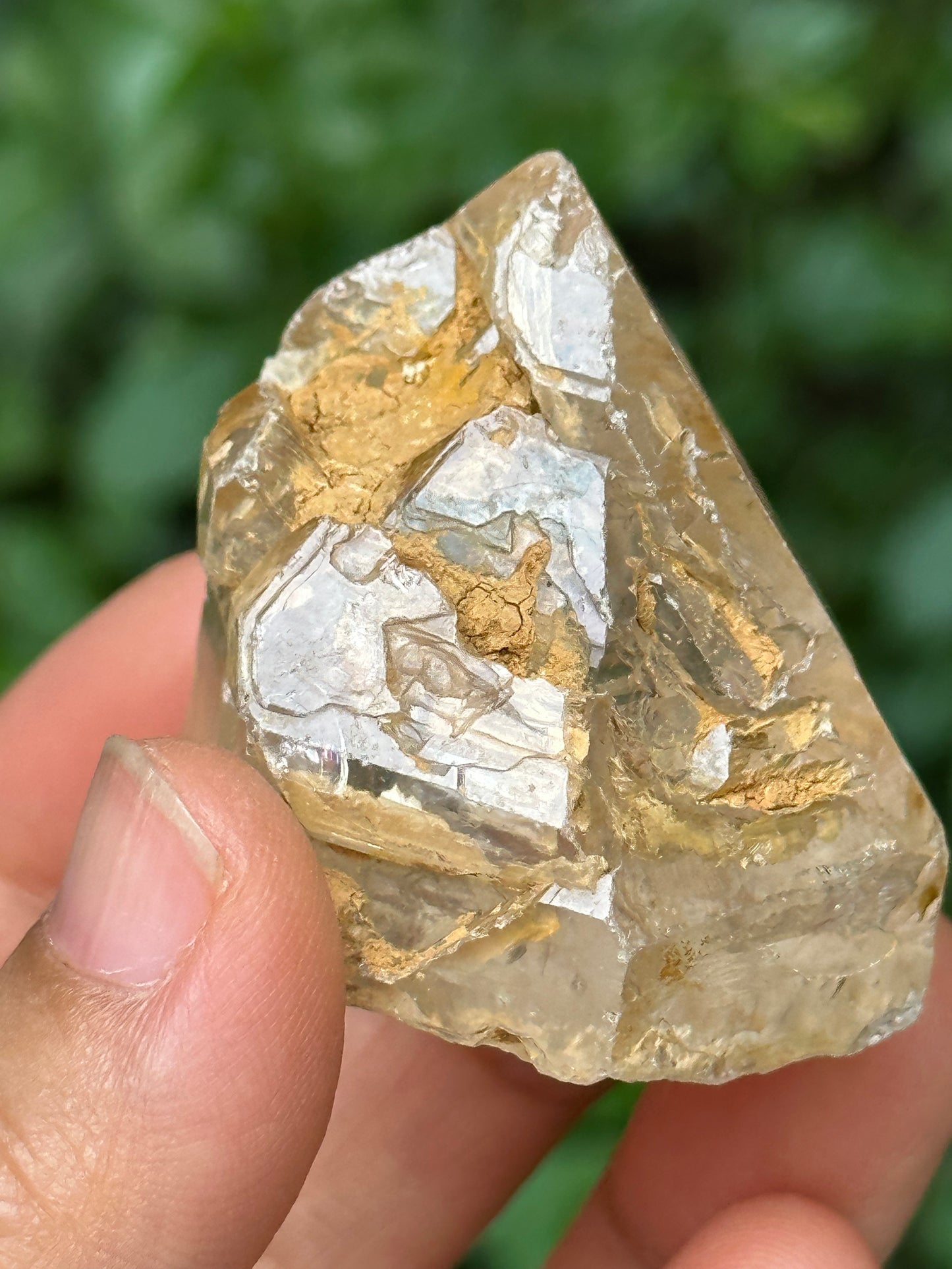 Clear Golden Skeletal Quartz Fenster Crystal Point/Rainbow Quartz/Energy Nirvana Quartz/Reiki/Meditation/Chakra/Zen-66 g