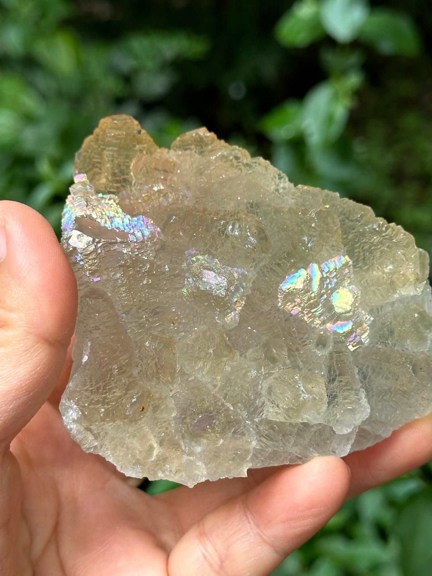 Rare Rainbow Fluorite Crystal Cluster,YGX Fluorite Specimen,Mineral Collection,Raw Pyramid Fluorite