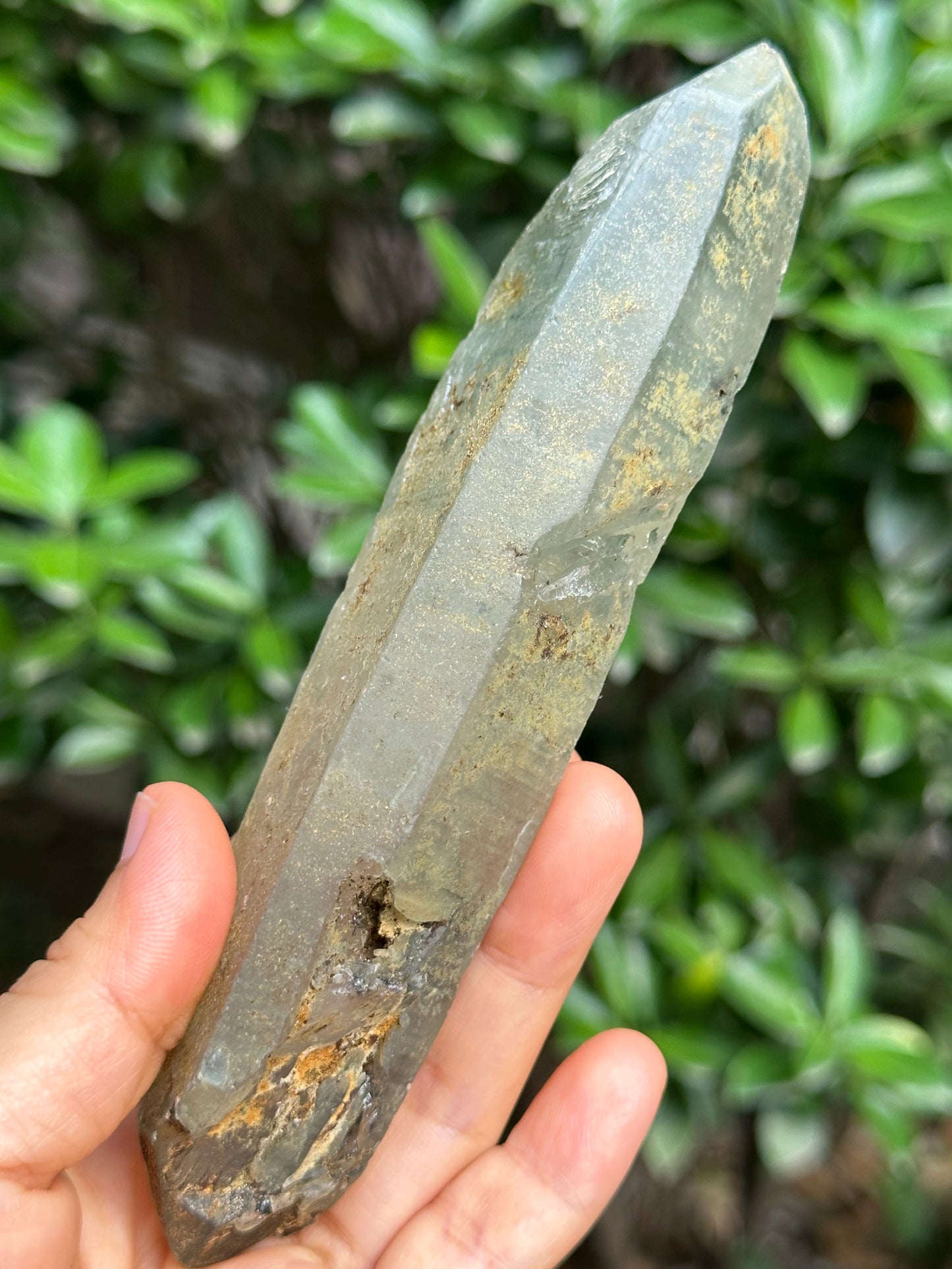 250 g Rare Double Terminated Green Phantom Quartz Crystal Point