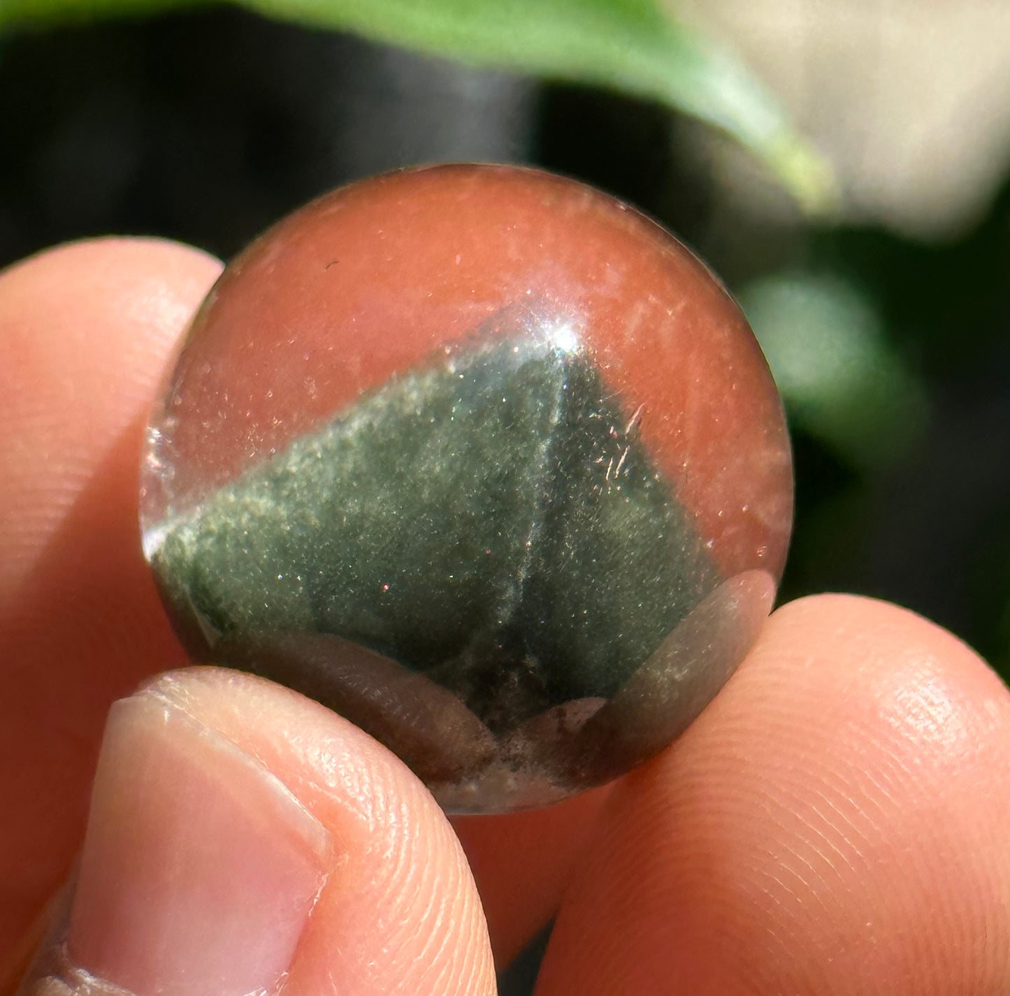 Rare Globular Green Phantom Pyramid Included In Quartz Crystal Sphere