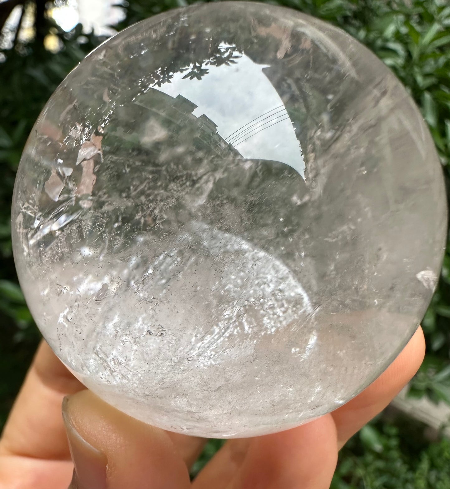 2.2" Rare Large Clear Inner Child Crystal Grow Inside Quartz Crystal Sphere/Inner Crystals Included in Clear Quartz Ball/Energy Quartz-56 mm