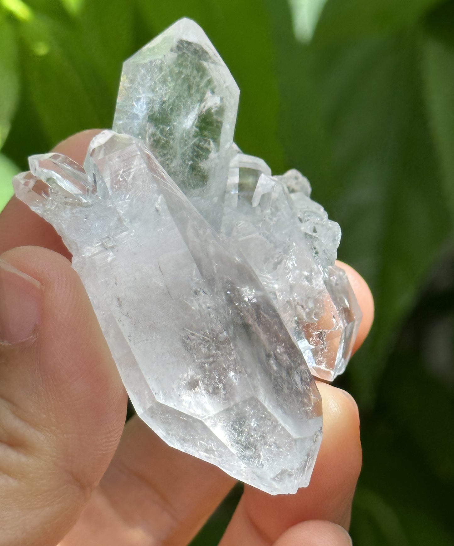 Himalayan Clear Faden Quartz Tabular Crystal Cluster