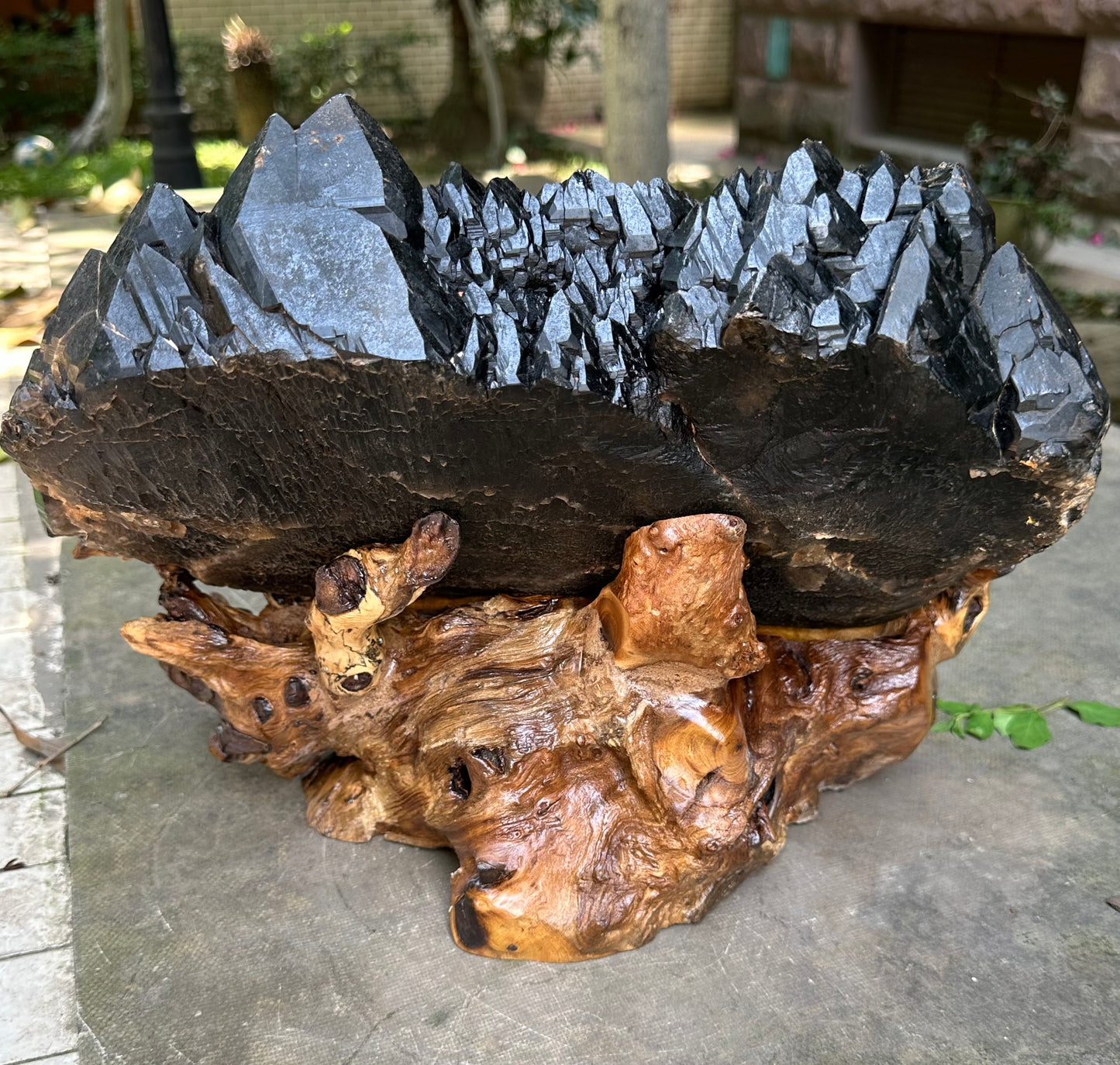 16.8 lbs Rare Huge Black Record-keeper Castle Quartz Crystal/Mountain Crystal/Natural Rough Quartz Point/Healing Crystal and Stone-7560g