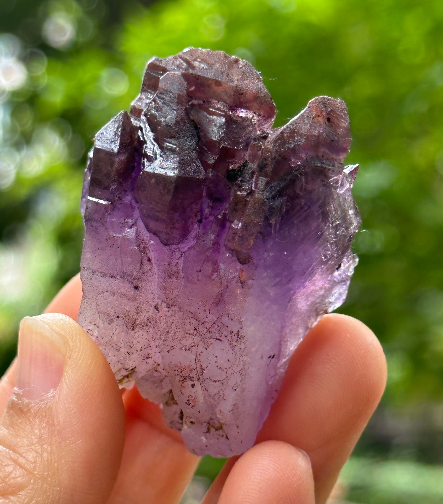 Rare Castle Super 7 Amethyst Quartz Scepter Crystal Cluster Point/Red Lepidocrocite Inclusion Mica Harlequin-crystal healing-54*38*29 mm 63g