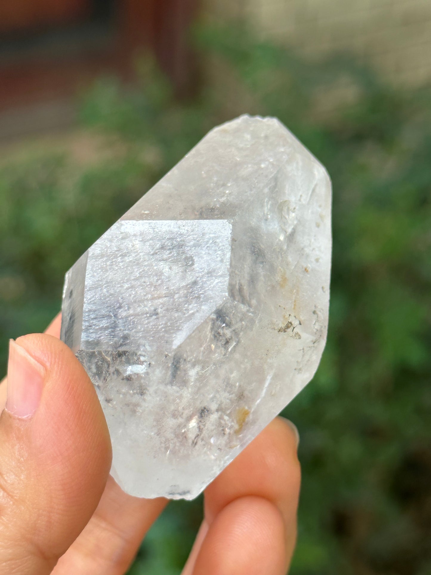 Rare Double Terminated Enhydro Quartz Crystal-Moving Liquid Water & Carbon Bubbles Including/YunGui Crystal Quartz inclusions-79 g