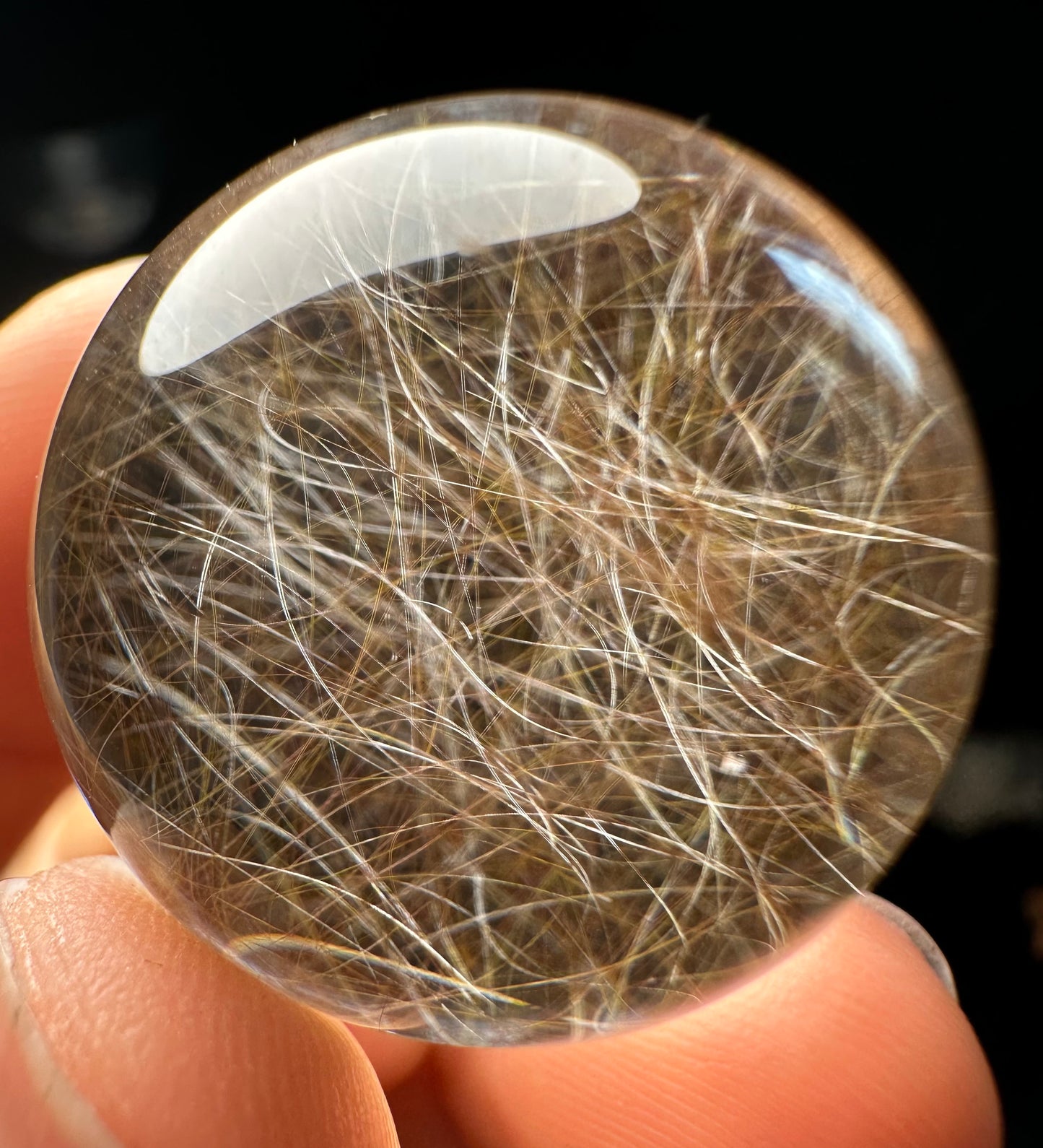 1.1” Natural 100%  Clear Shining Golden Rutile Crystal Sphere/Rutilated Healing and Meditation quartz ball/Special gift/love 28 mm 33 g